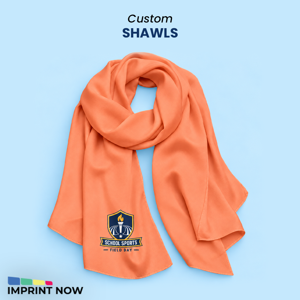 Imprint Now Facebook ad: Promote your brand in style with custom scarves…