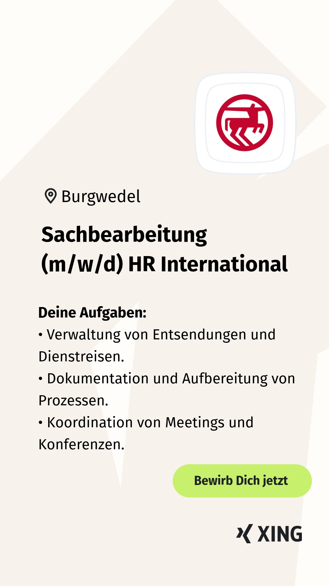XING Jobs Facebook ad: Nur wenige Klicks zum neuen Job