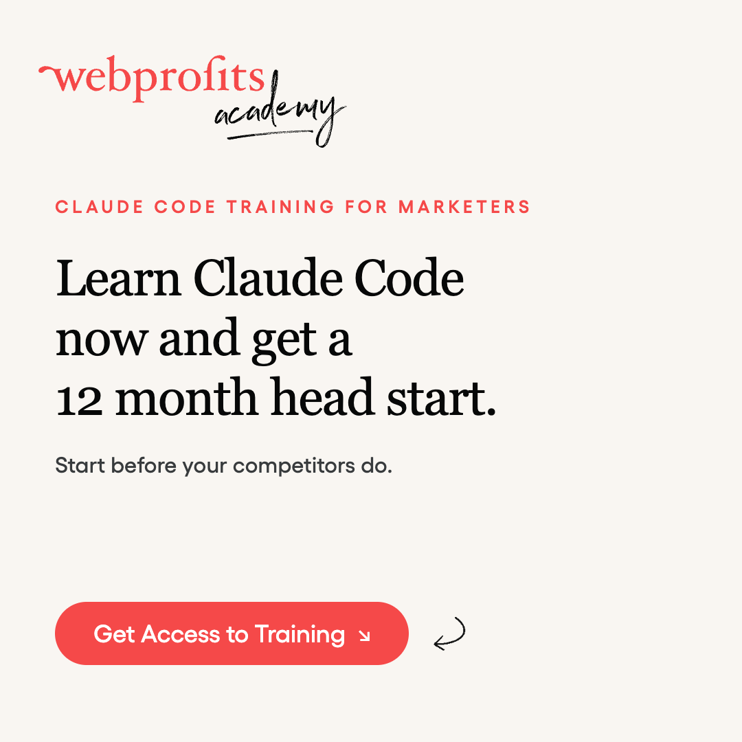 Webprofits Facebook ad: Give Your Agency a Head Start