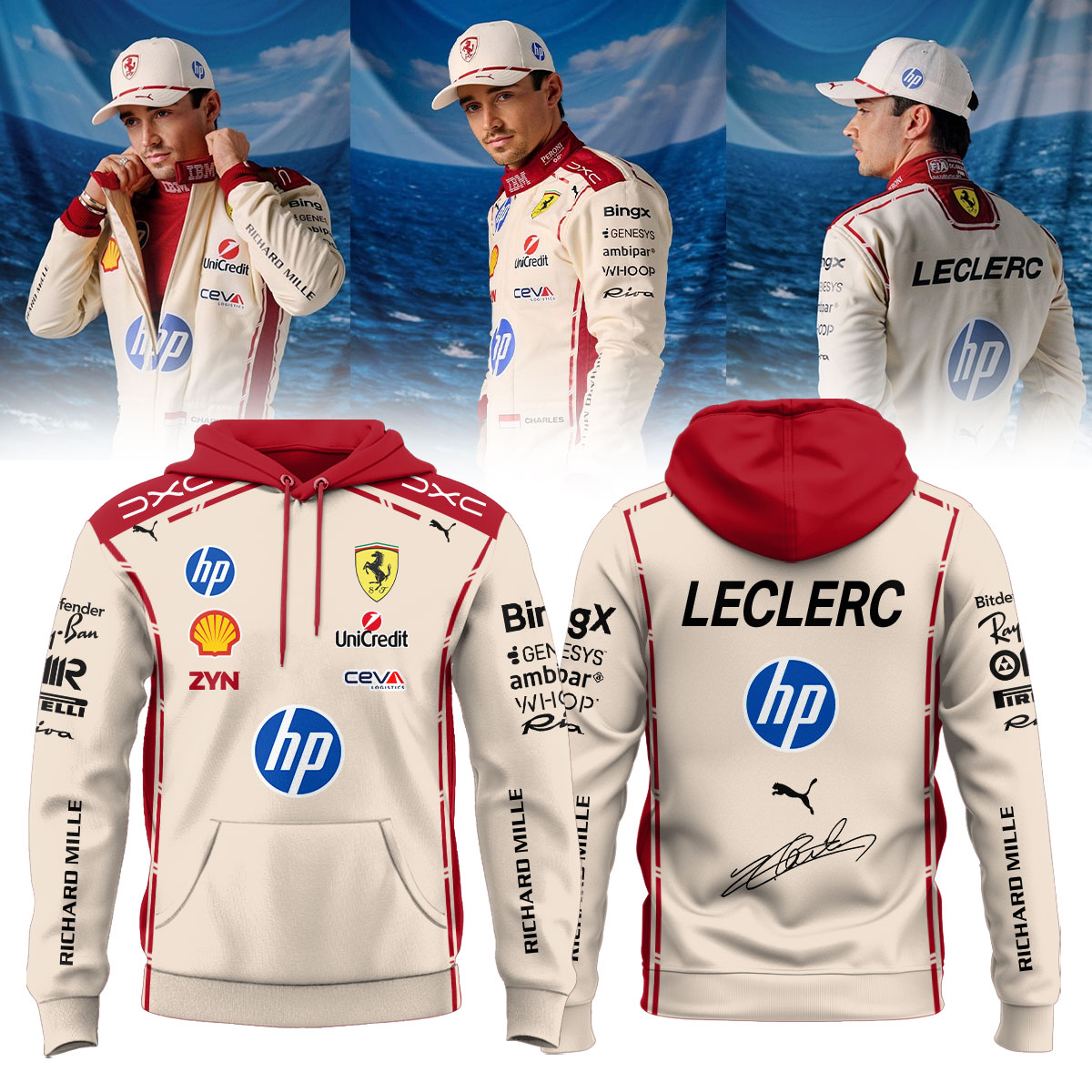 Scuderia Ferrari HP Fans Facebook ad: Charles’ special Monaco Grand Prix Hoodie.