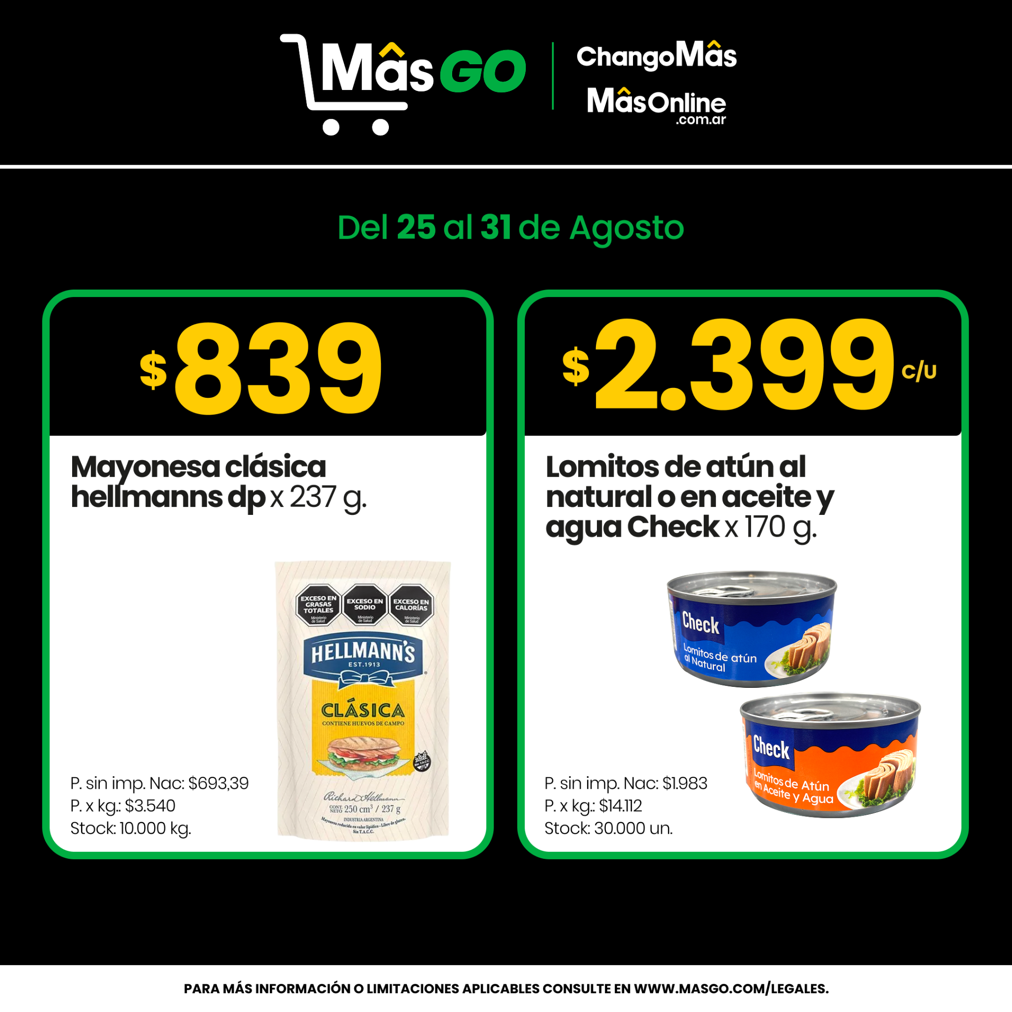 MasGo Facebook ad: ¡Armá tus comidas rápidas y ricas al mejor precio!