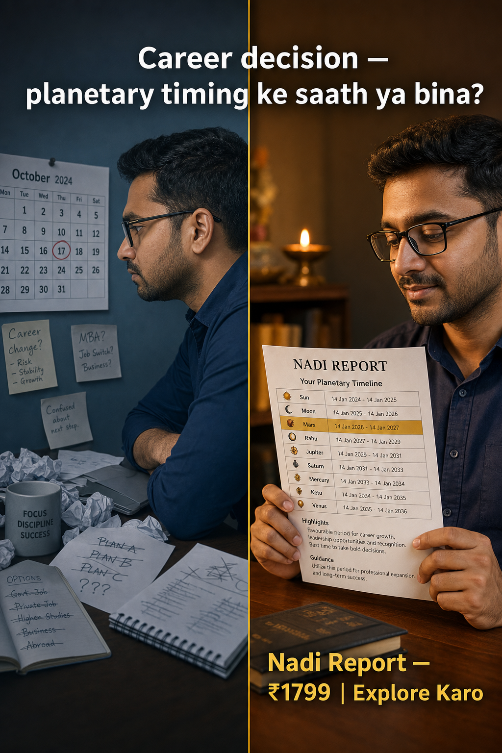 Bhrigu Nandi Nadi Insights Facebook ad: Planets Ka Timing, Nadi Report Mein Hai