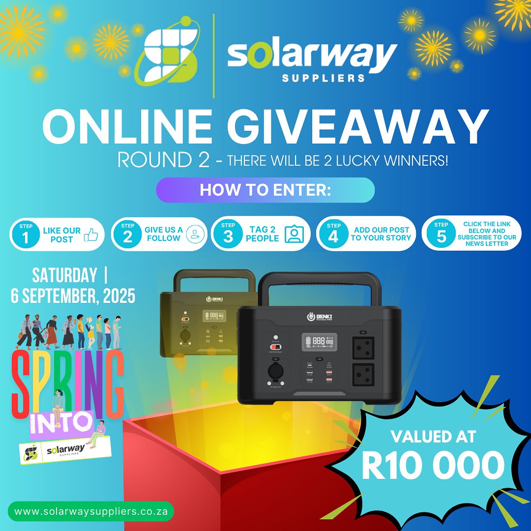 Solarway Suppliers Facebook ad: ROUND 2 GIVEAWAY