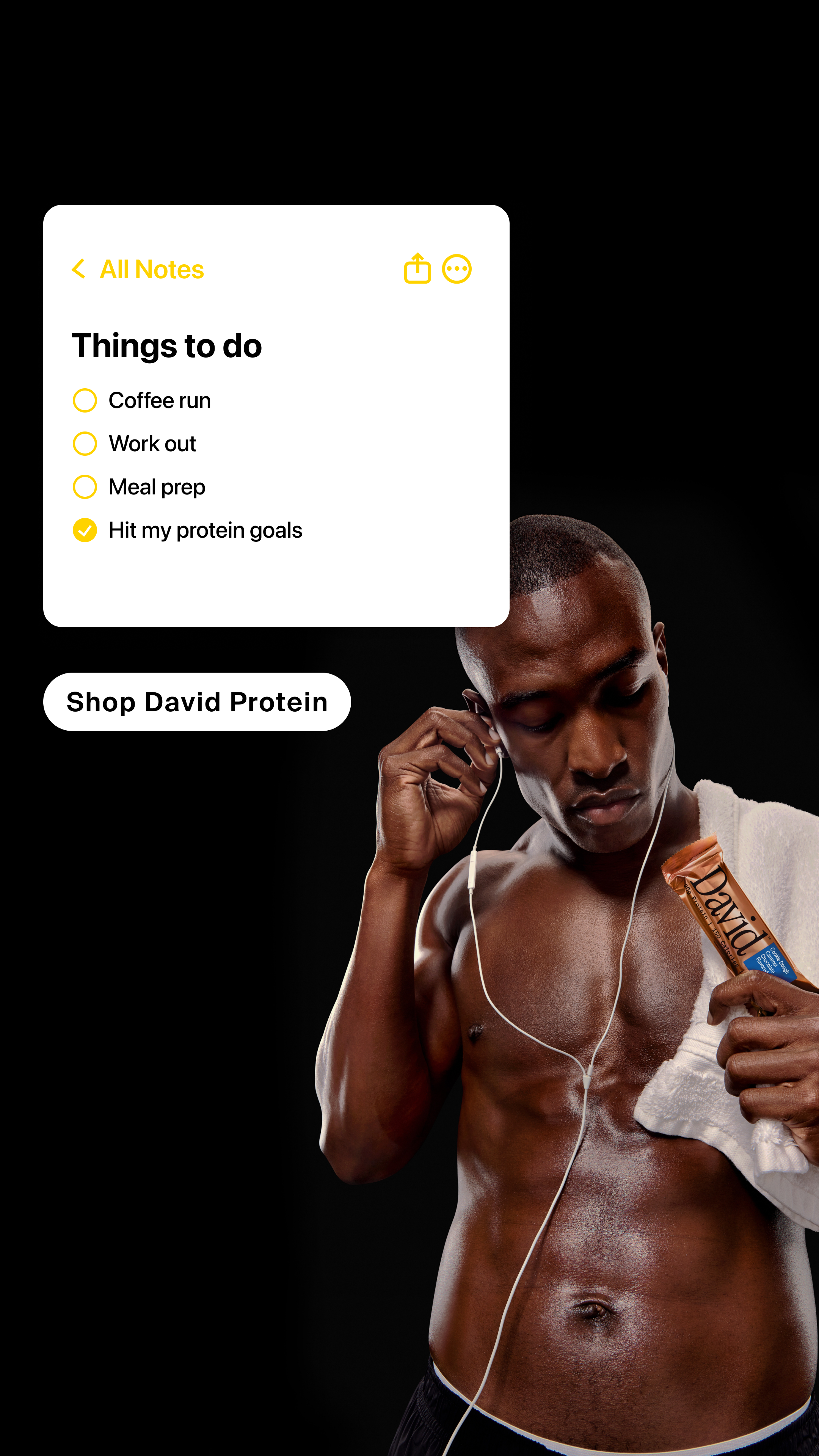 David Protein Facebook ad