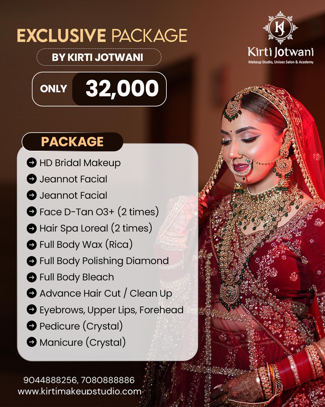 Kirti Jotwani Makeup Studio And Salon Facebook ad: Exclusive Packages by Kirti Jotwani