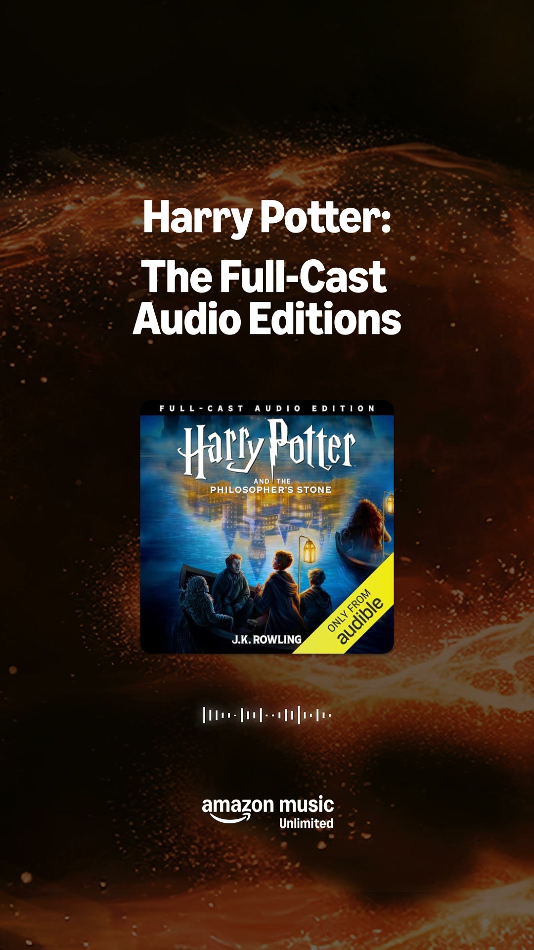 Amazon Music Facebook ad: Sound on - hear a full-cast recording of…
