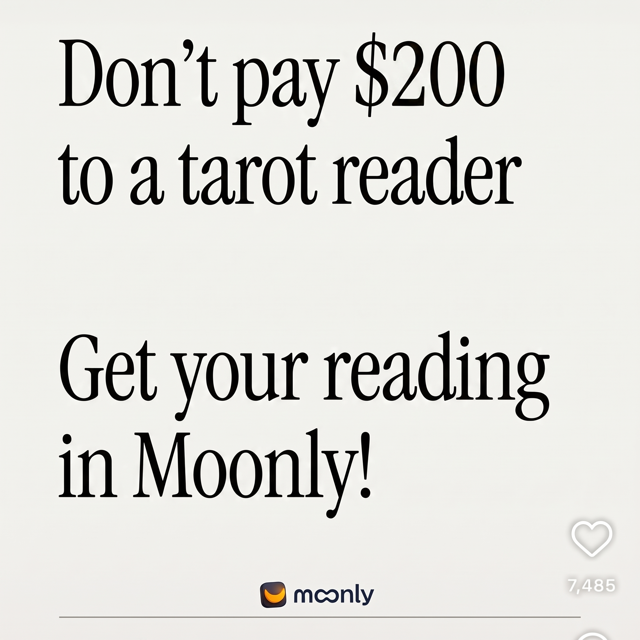 Moonly Facebook ad