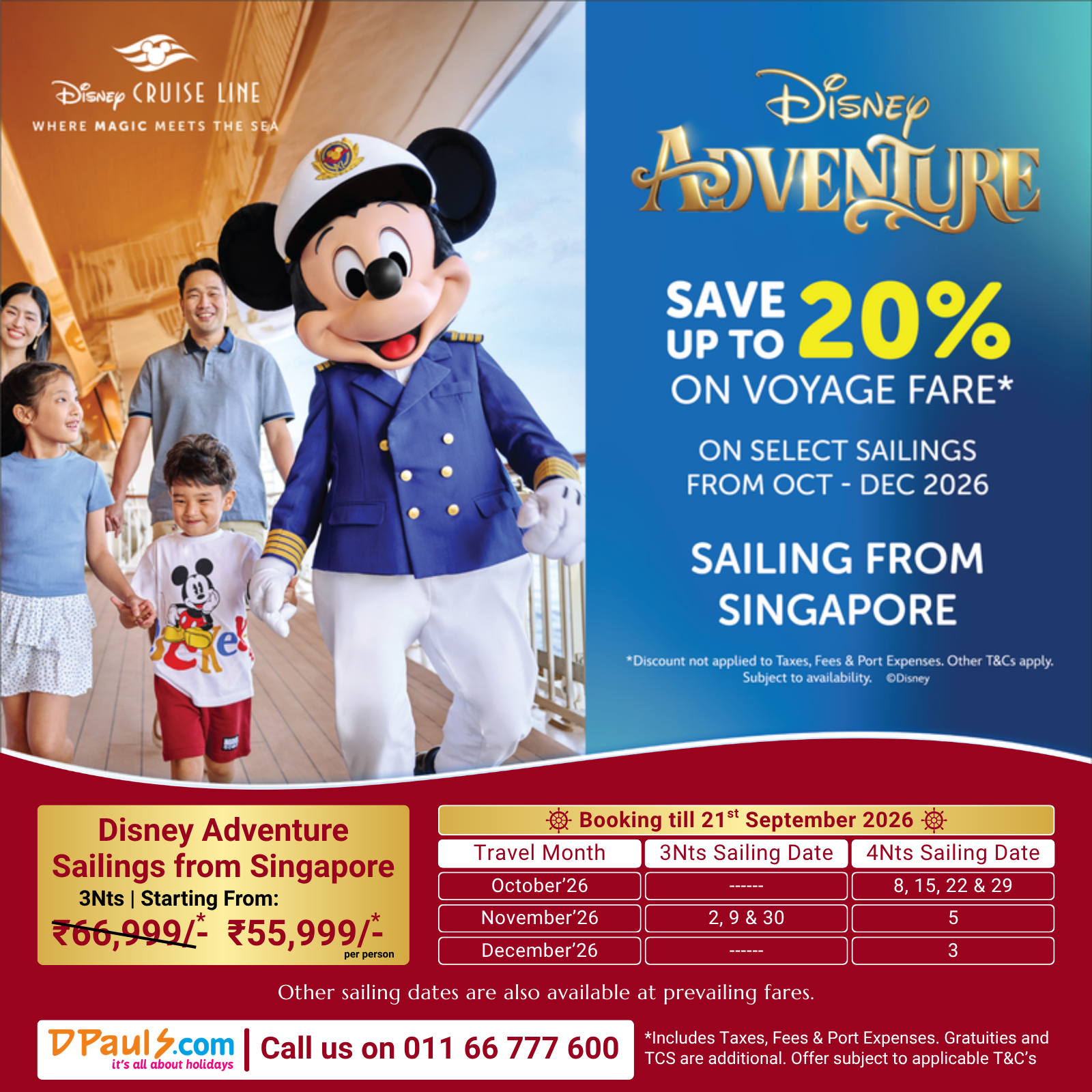 DPauls Travel & Tours Ltd Facebook ad: Set Sail on a Magical Disney Adventure from…