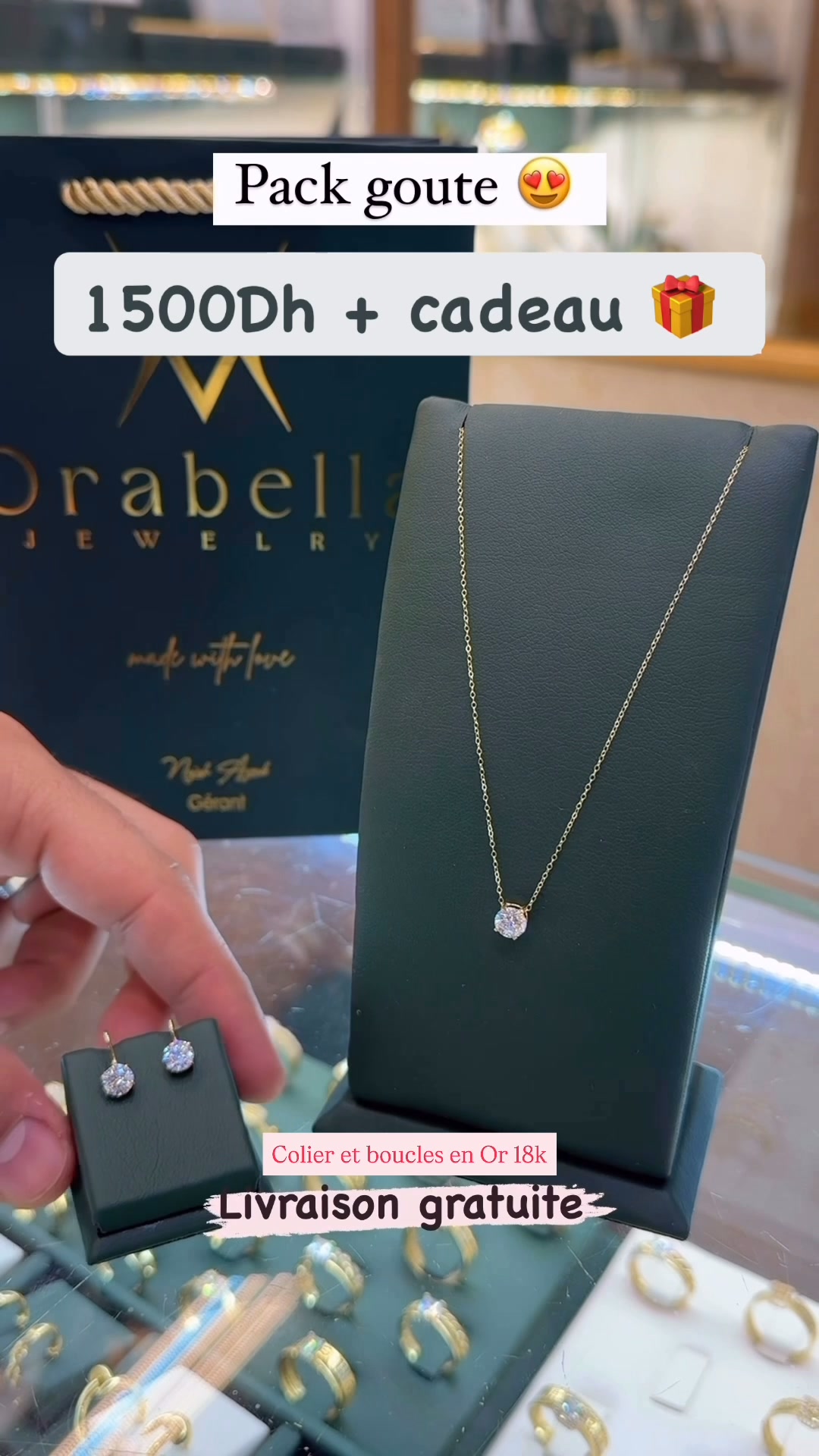 Orabella jewelry Gold Facebook ad: ذهب عيار 18 قيراط أصلي مع الفاتورة و الضمان