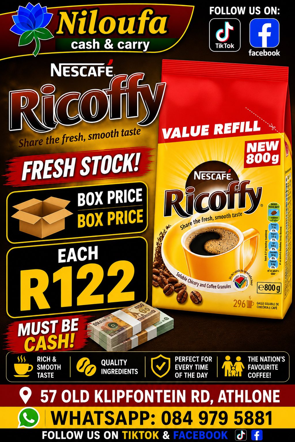 Niloufa cash &carry Facebook ad
