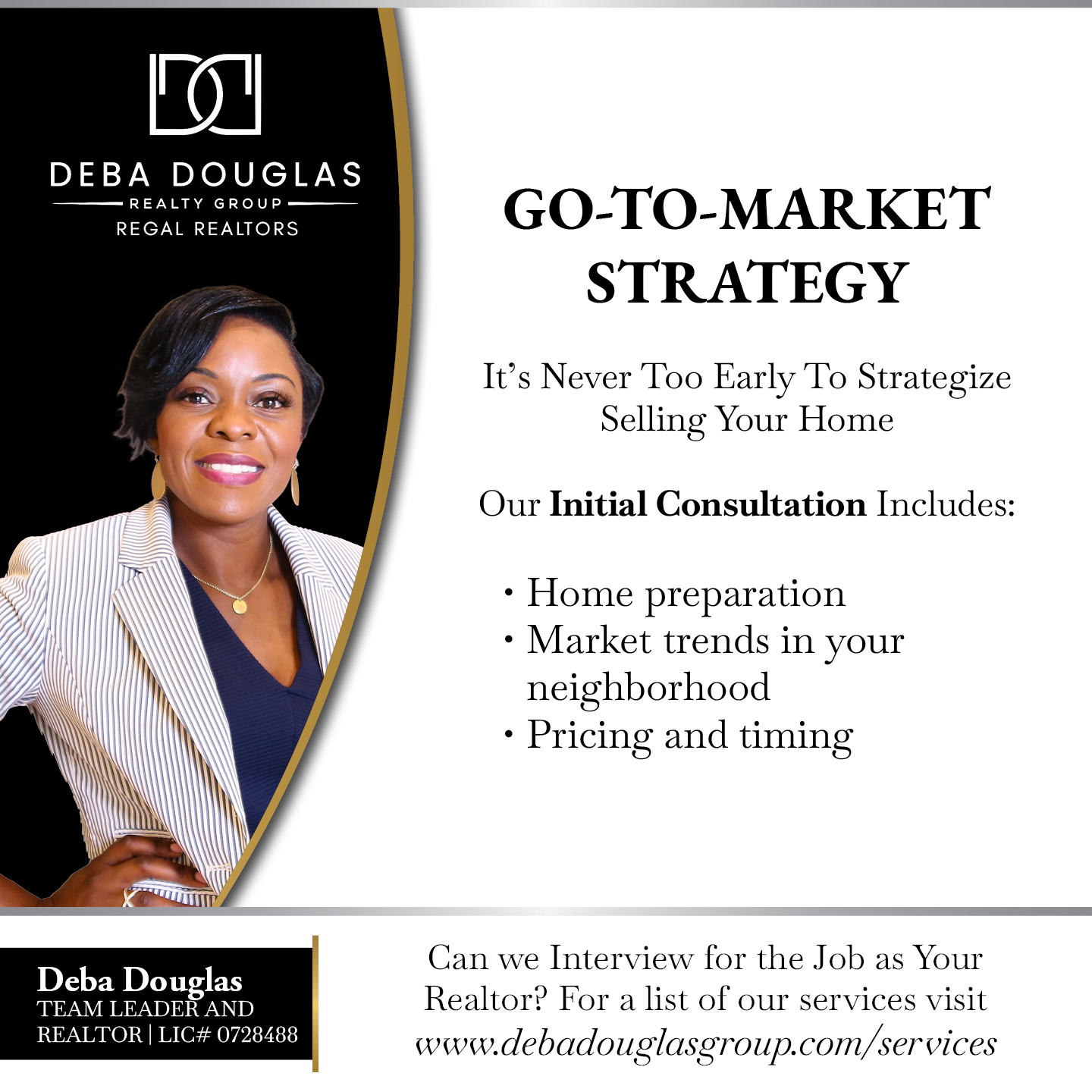 Deba Douglas Realty Group Facebook ad: Message or Call (469) 360-8869 / (972) 813-9582