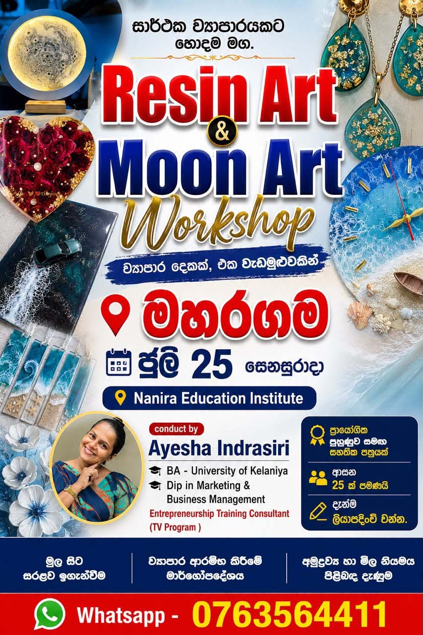 Fairy Ay Facebook ad: Resin Art & Moon Art Workshop