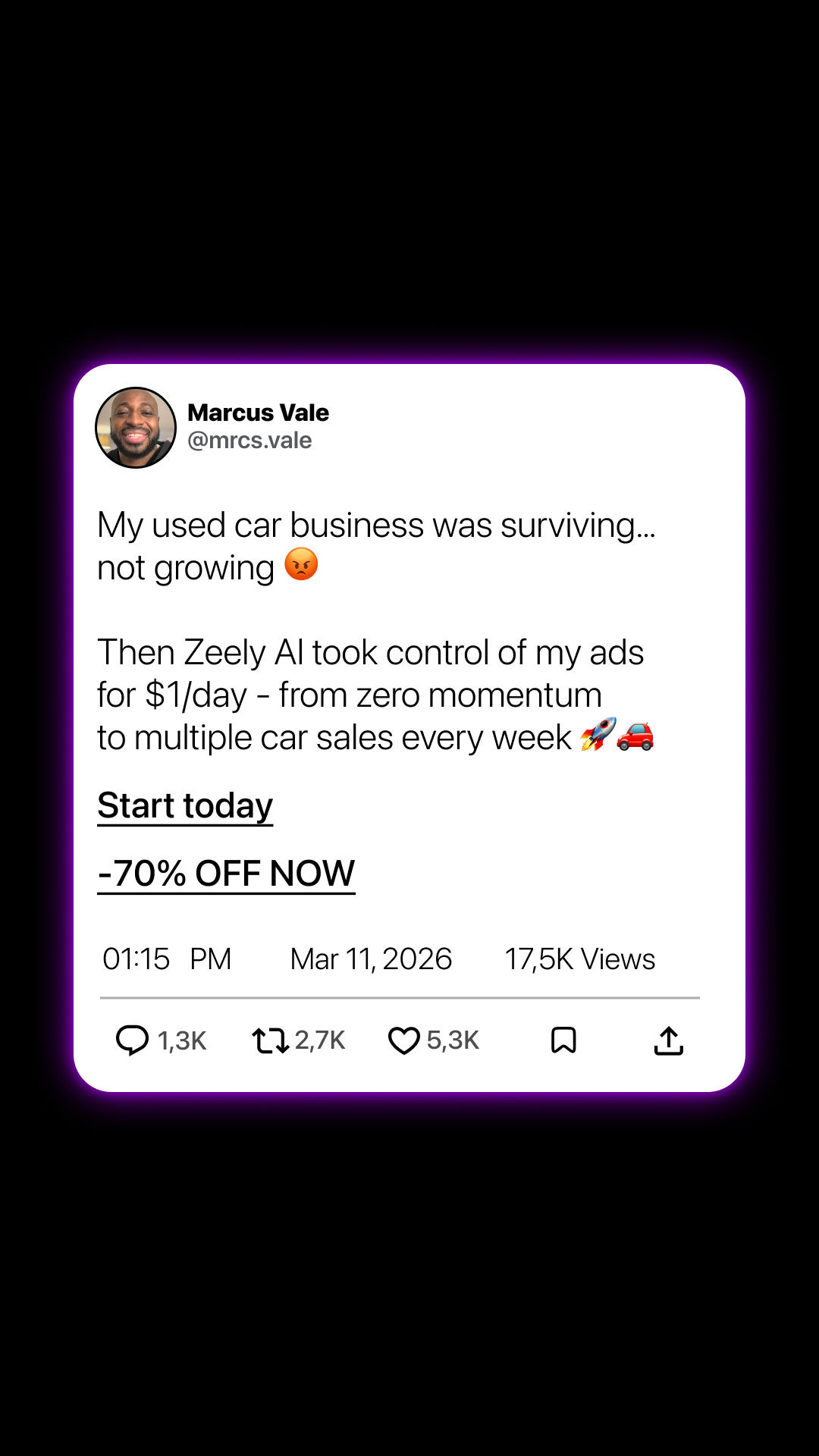 Zeely Facebook ad