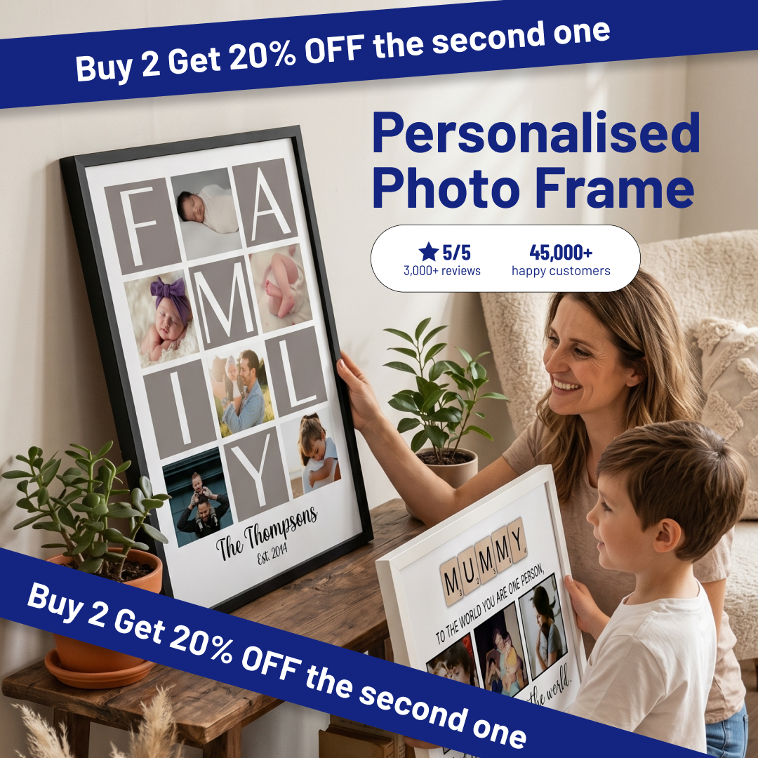 scottsy Facebook ad: Premium personalised gifts. From the UK