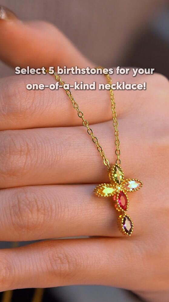 Insgifts Facebook ad: Personalized Birthstone Cross Necklace, Sterling Silver…