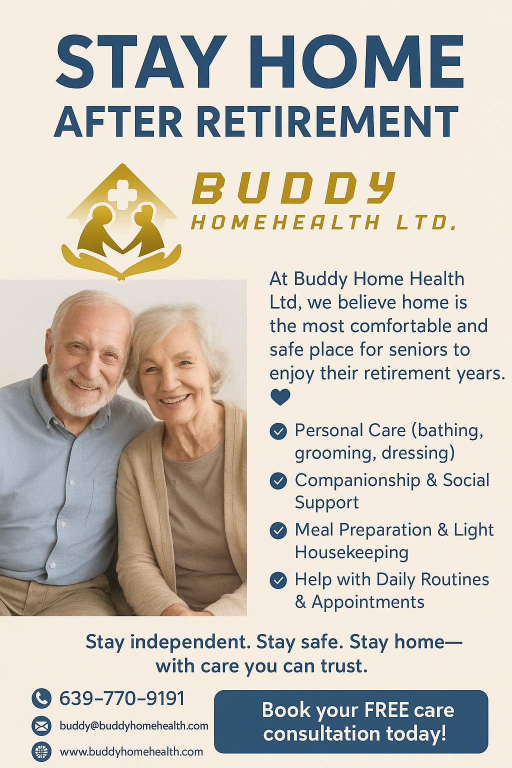 Buddy HomeHealth Facebook ad: Your Home, Our Care