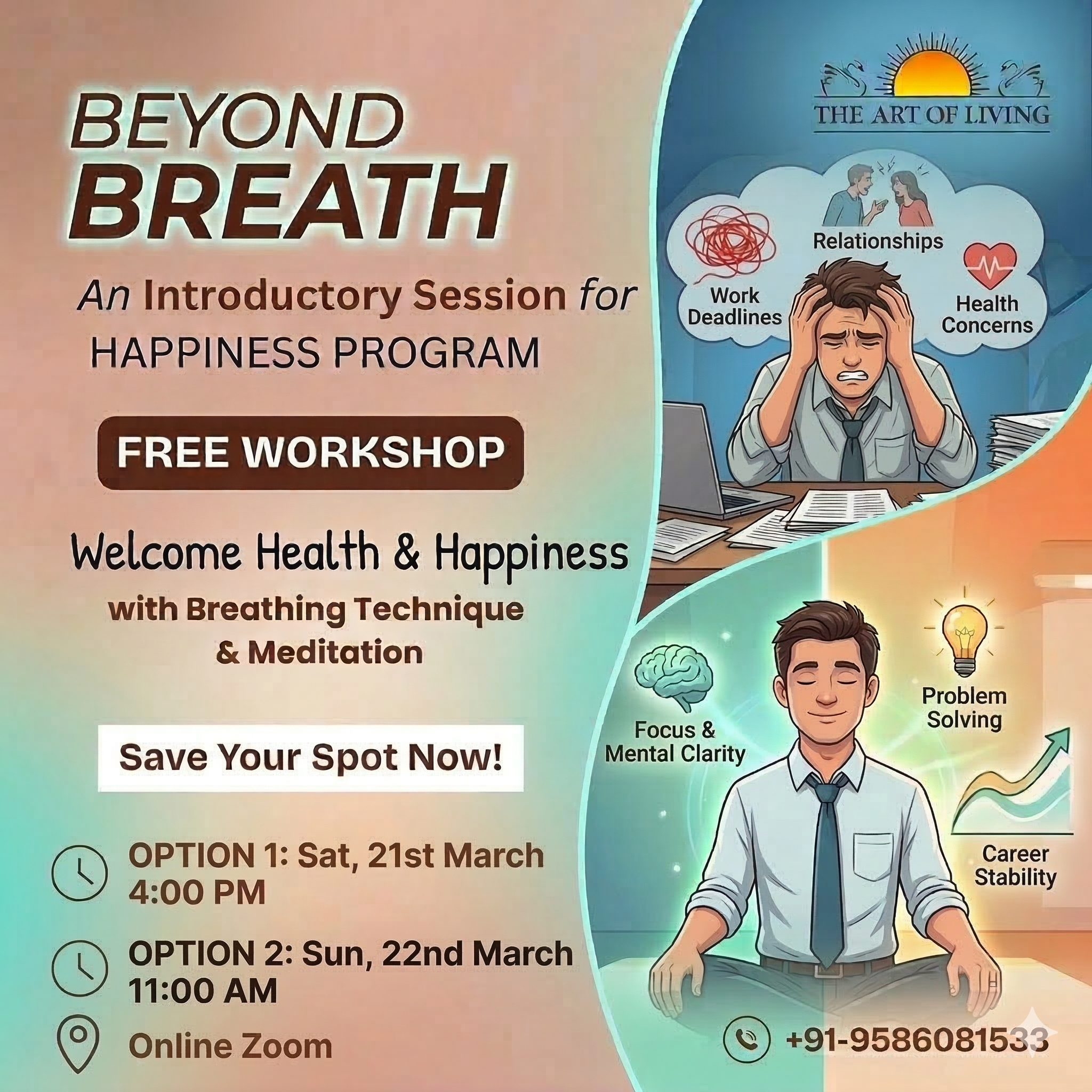 AkashAgarwal23 Facebook ad: Beyond Breath: A Free Introductory Workshop to Art of…