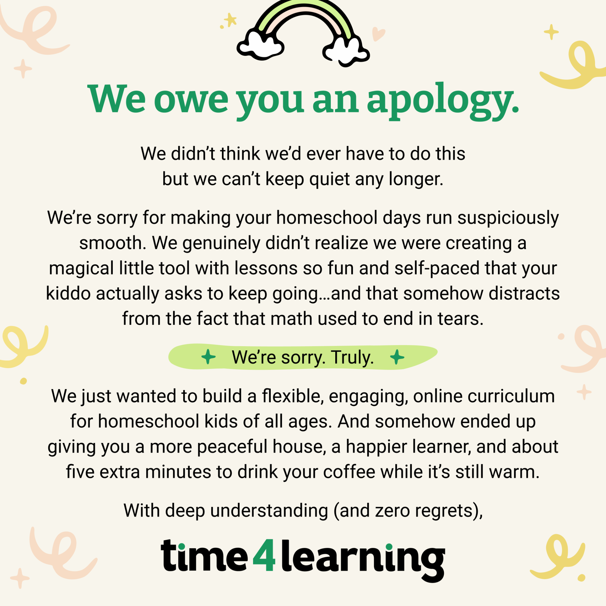 Time4Learning Facebook ad