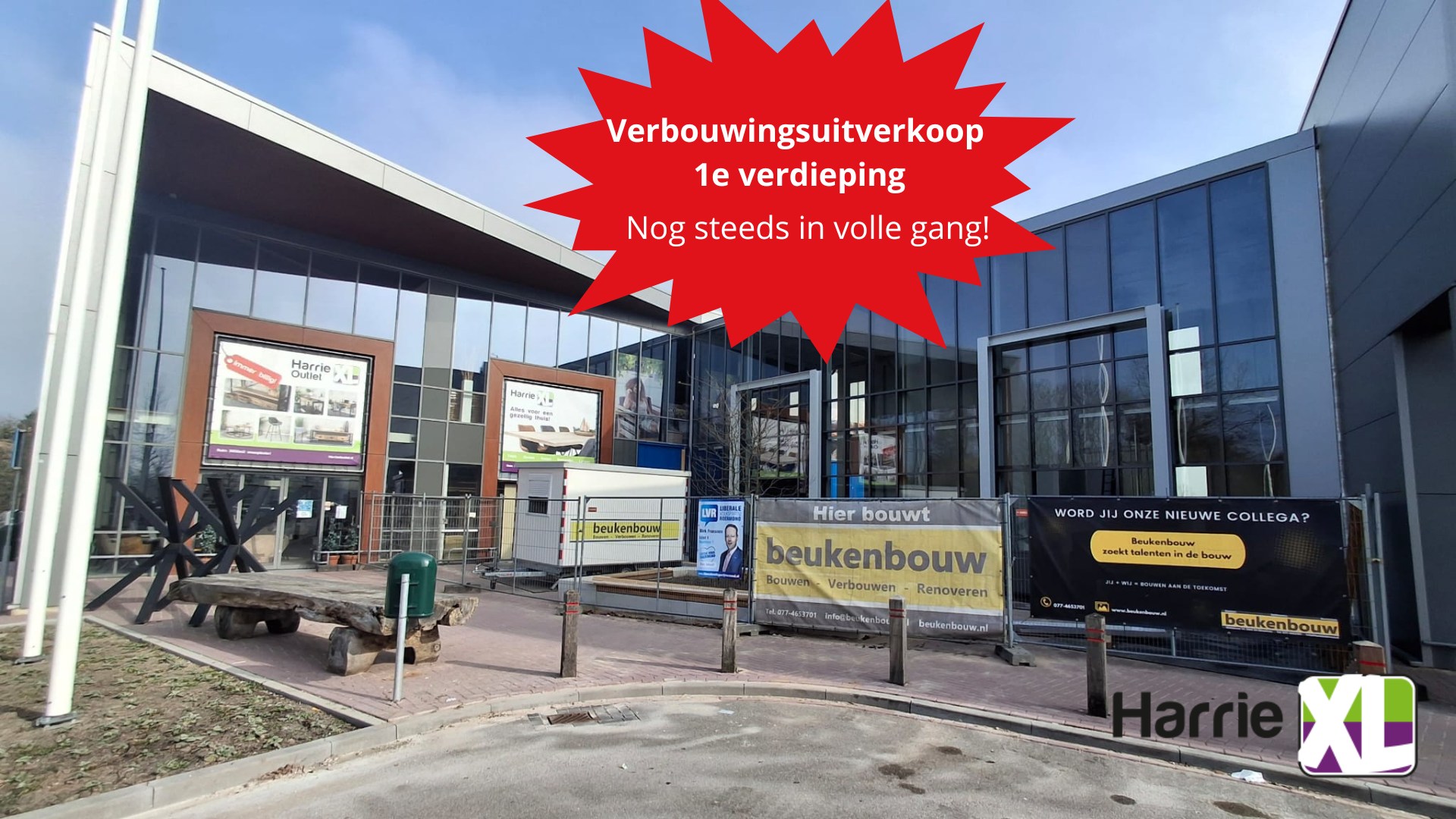 Meubeloutlet Harrie XL Roermond Facebook ad: 𝙃𝙖𝙧𝙧𝙞𝙚 𝙓𝙇 𝙤𝙪𝙩𝙡𝙚𝙩; 𝙇𝙚𝙩 𝙤𝙥…