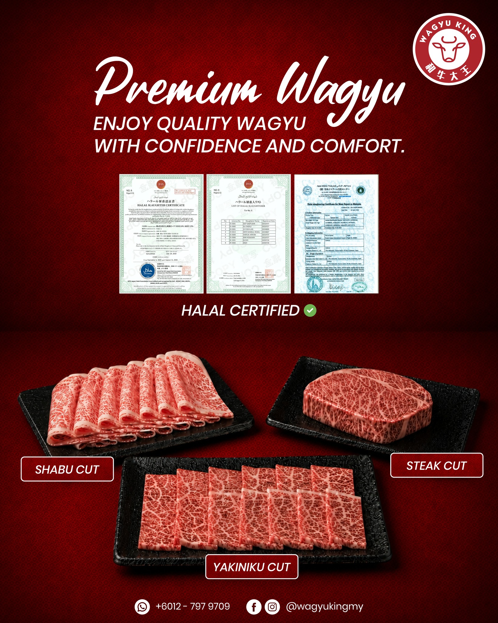 Wagyu King 和牛大王 Facebook ad: 𝐏𝐫𝐞𝐦𝐢𝐮𝐦 𝐖𝐚𝐠𝐲𝐮. 𝐐𝐮𝐚𝐥𝐢𝐭𝐲 𝐲𝐨𝐮 𝐜𝐚𝐧…
