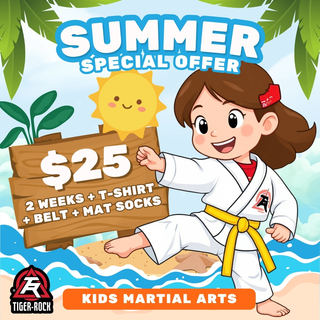 Tiger Rock Martial Arts of Evans Facebook ad: 2 Weeks Training + FREE Gear for $25!