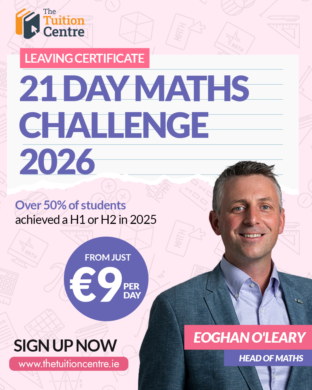 The Tuition Centre Facebook ad: 21 Day Maths Challenge