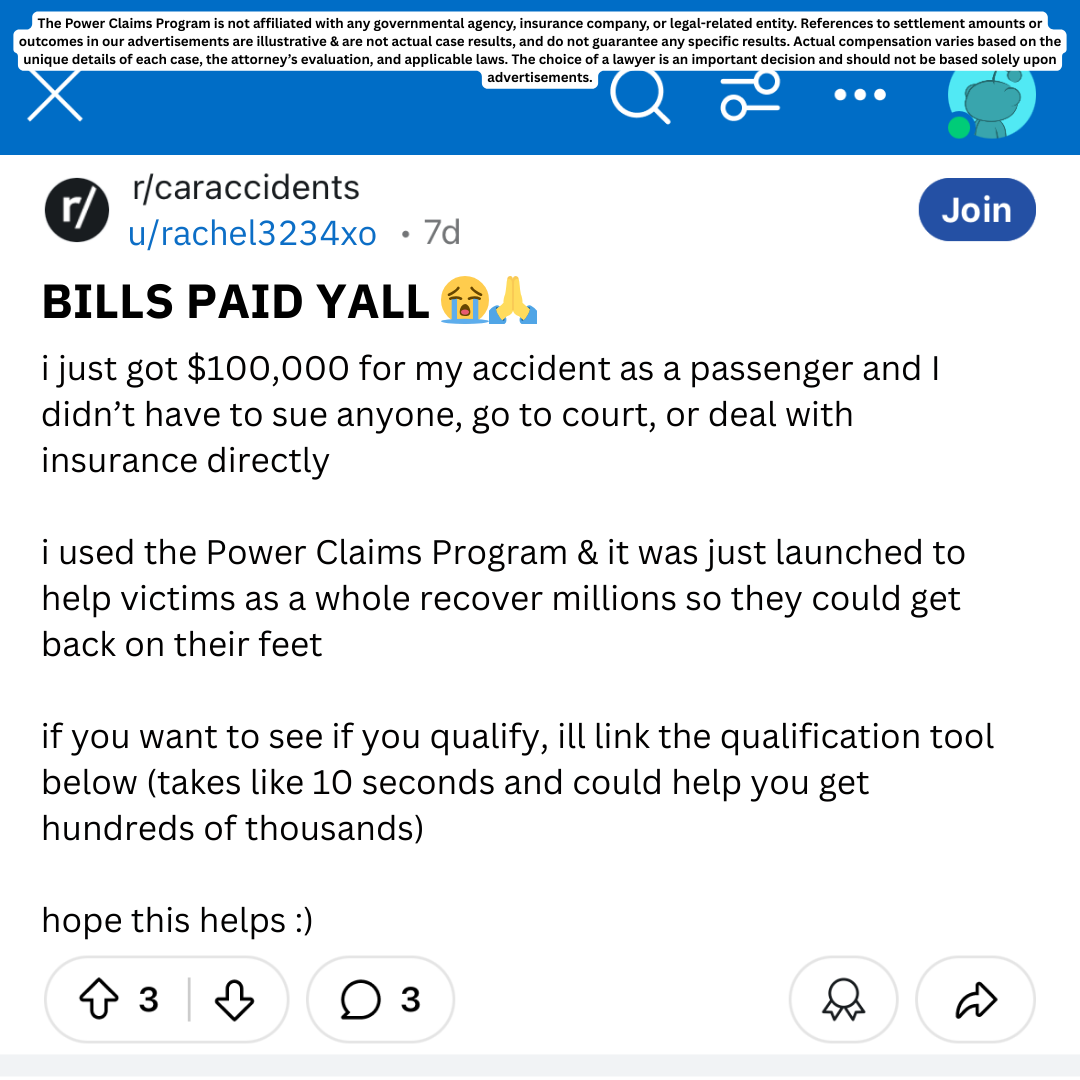 Car Accident Help Facebook ad