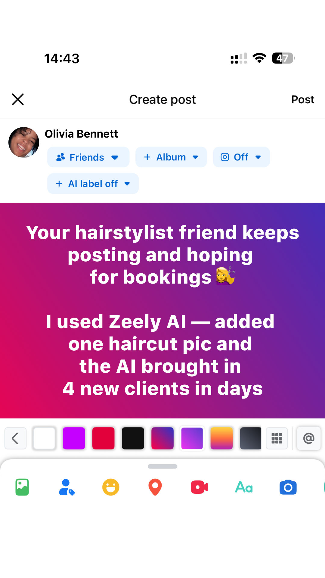 Zeely Facebook ad
