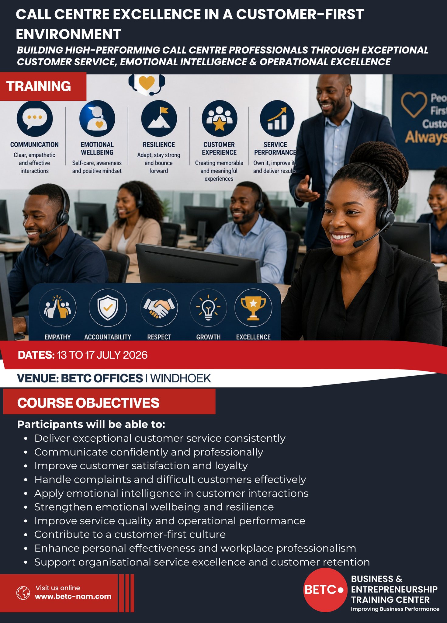 Business and Entrepreneurship Training Centre -BETC Facebook ad: Exceptional customer service starts with empowered people.