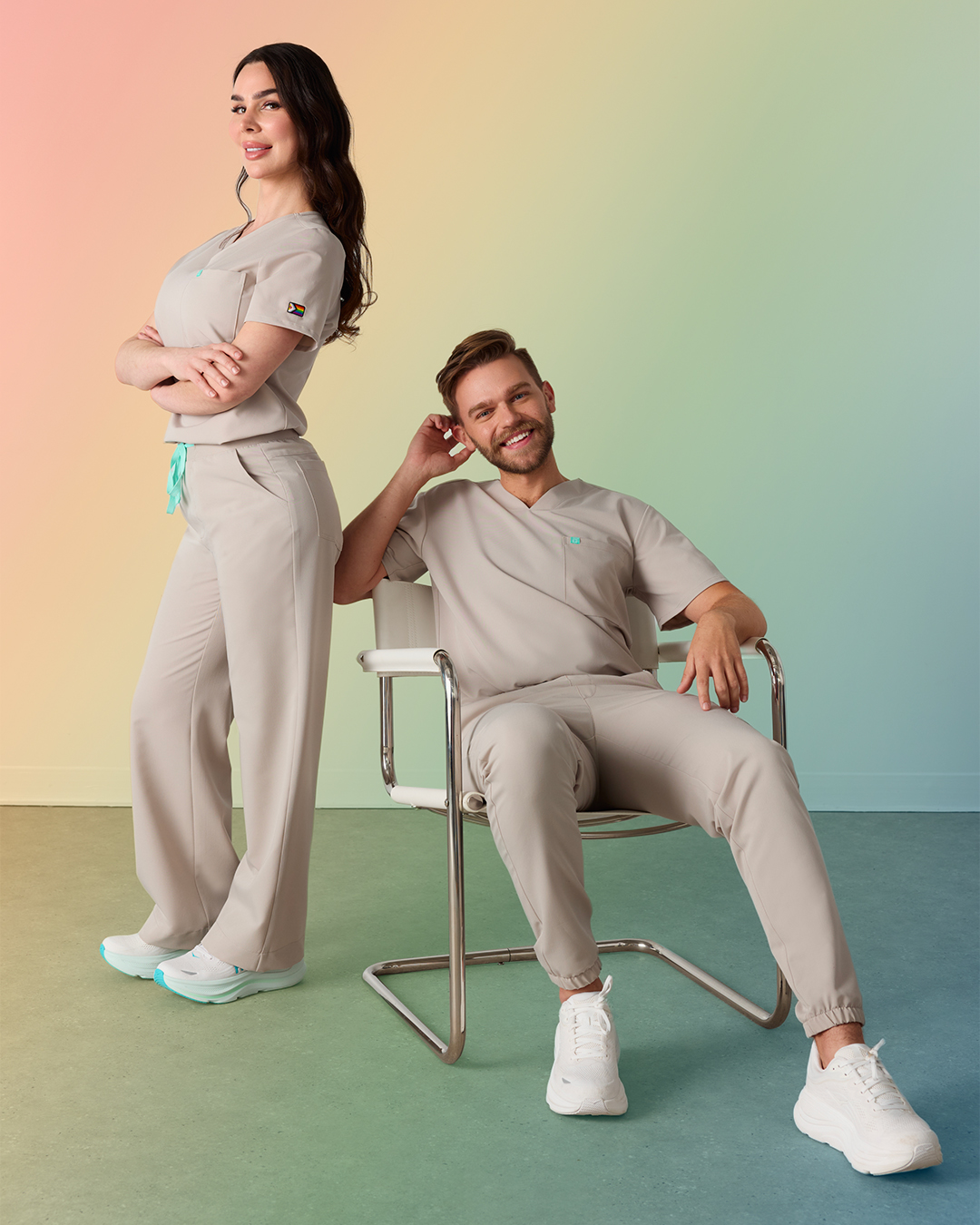 Garde-Malade Scrubs Facebook ad: Proud to care - to exist