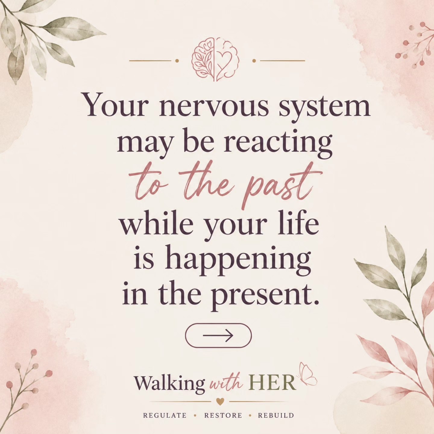 Walking with HER Facebook ad: Sometimes the hardest part of healing is realizing…