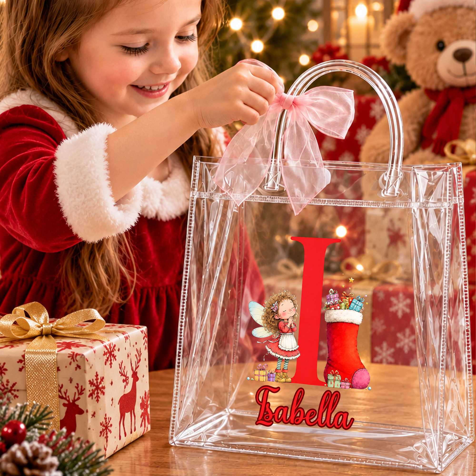 Callie France Facebook ad: Sachet cadeau transparent personnalisé avec l'initiale…