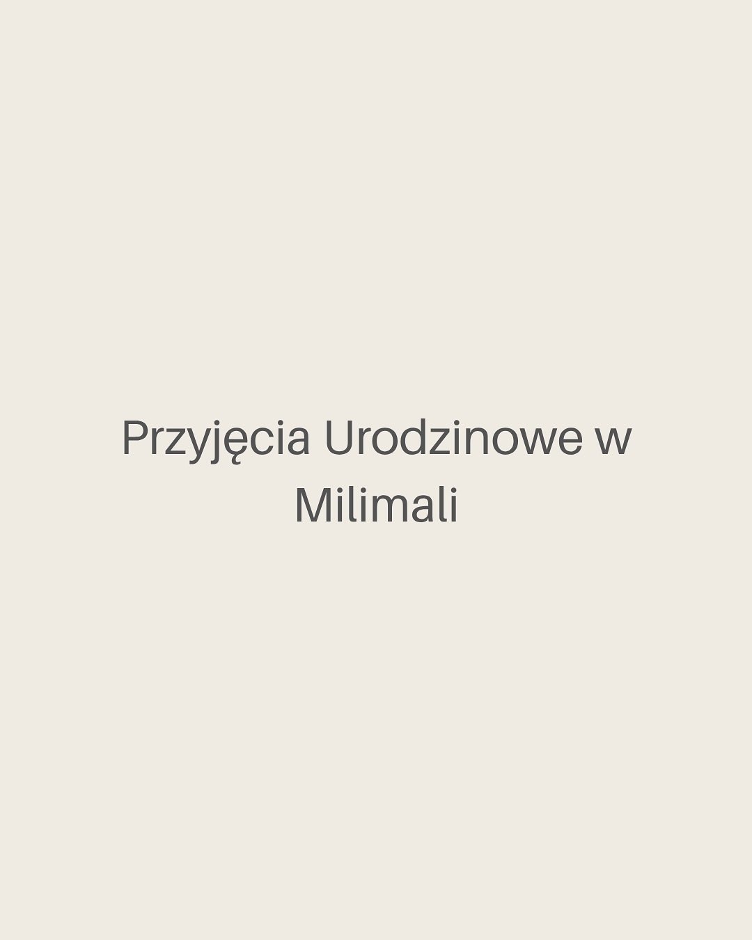 Milimali Gdańsk Facebook ad: Przyjęcia urodzinowe w naszej bawialni!