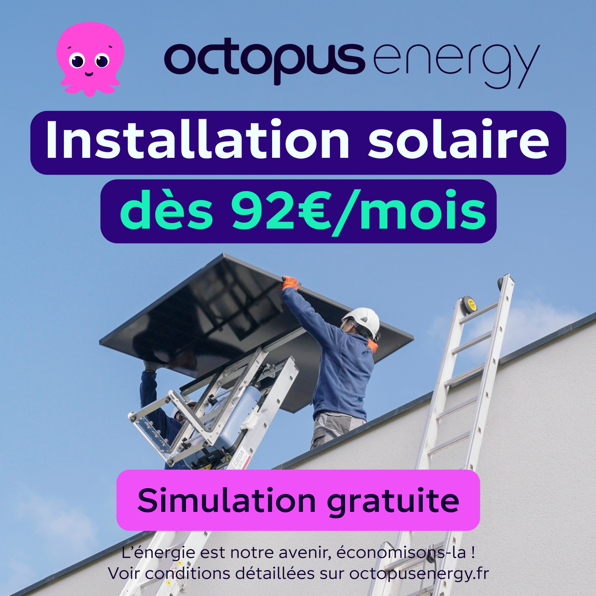 Octopus Energy Facebook ad: Un prix clair, une équipe pro