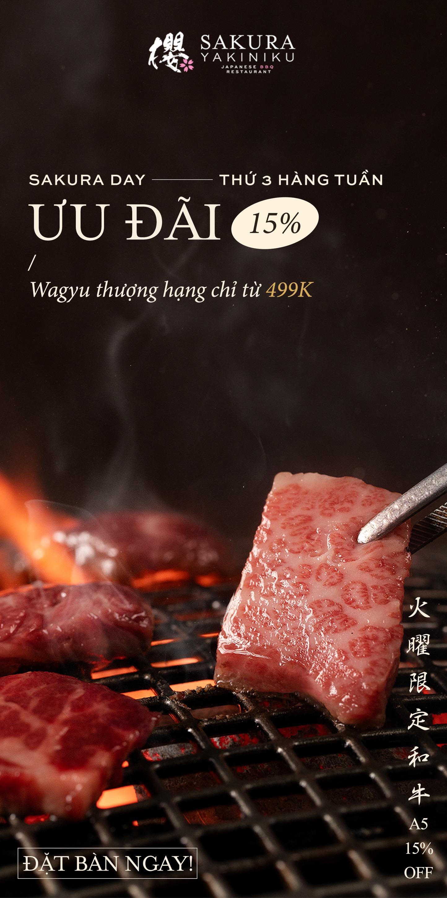 Sakura Yakiniku - Nhà hàng BBQ Nhật Bản Facebook ad: Thứ Ba tại Sakura - Trân quý từng…
