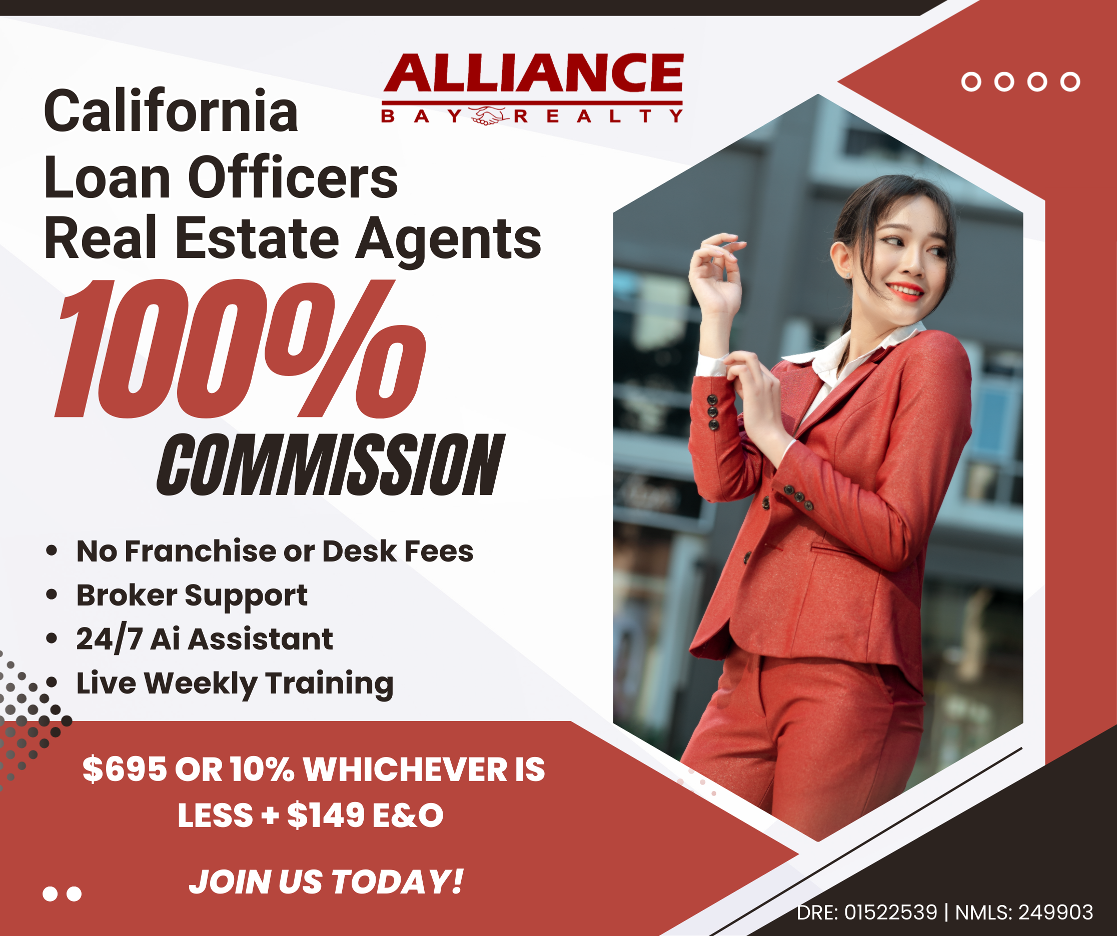 Alliance Bay Realty Facebook ad: Trusted 100% Commission