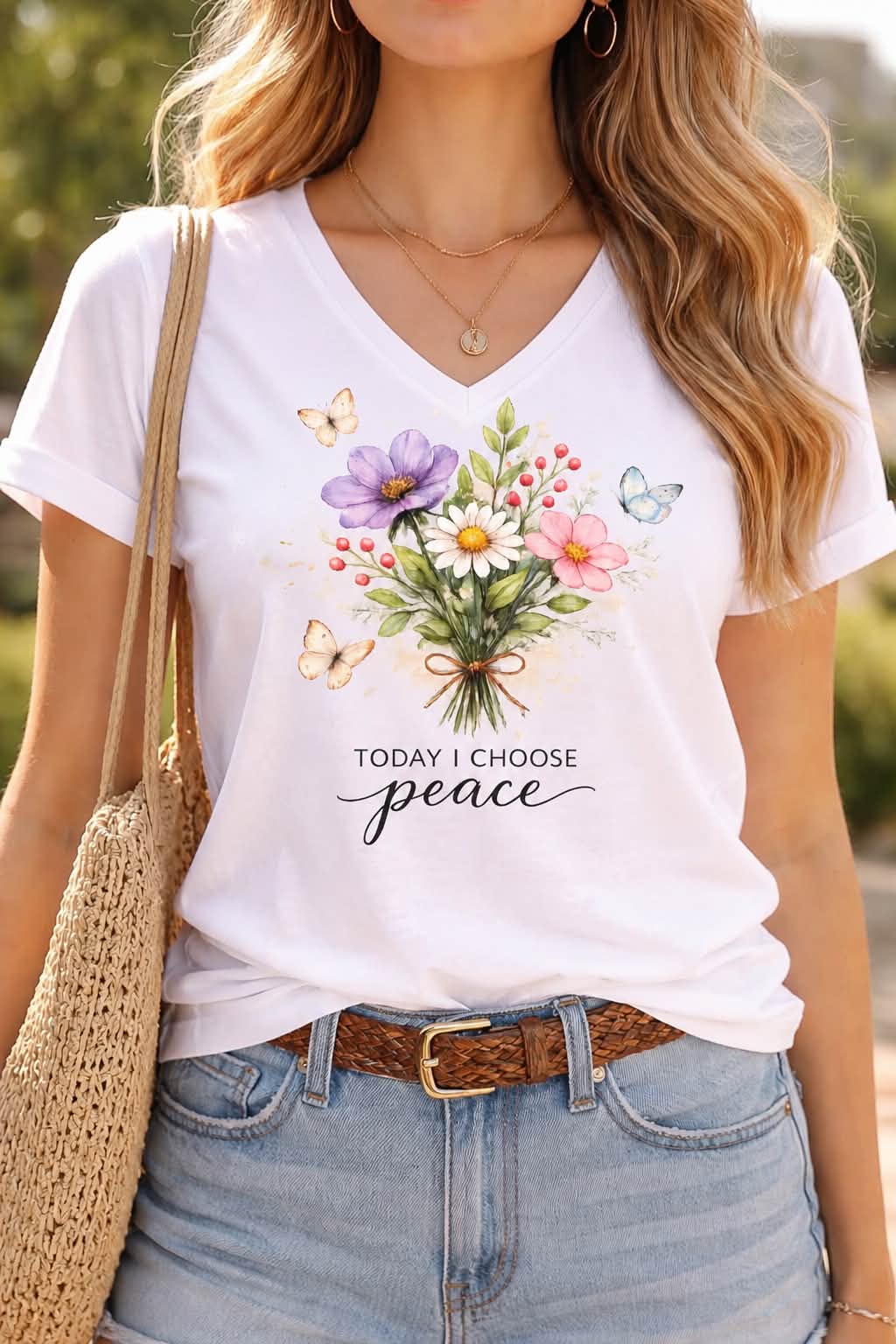 handmade.by.roro Facebook ad: Classic White V-Neck Tee