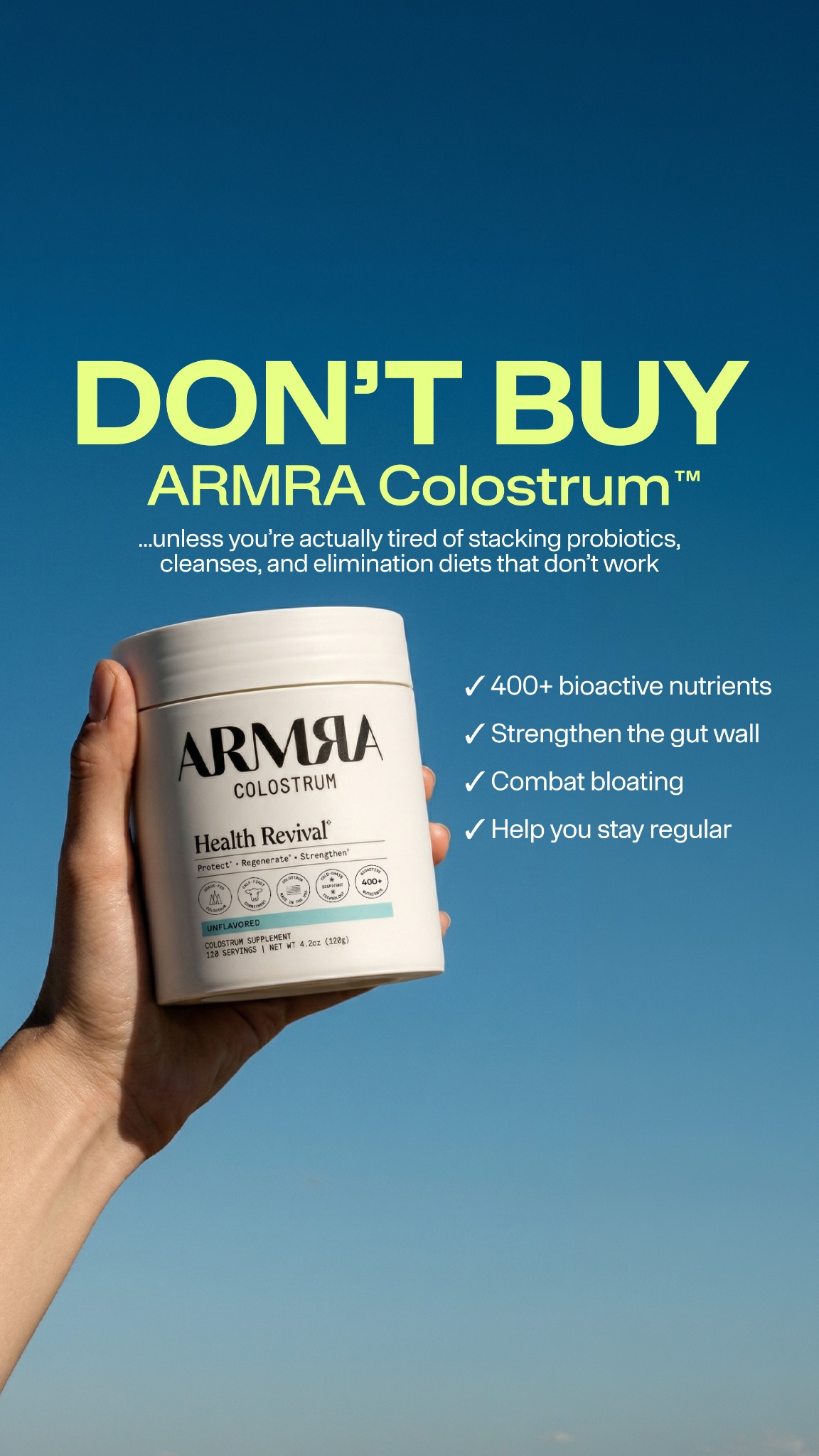 ARMRA Facebook ad