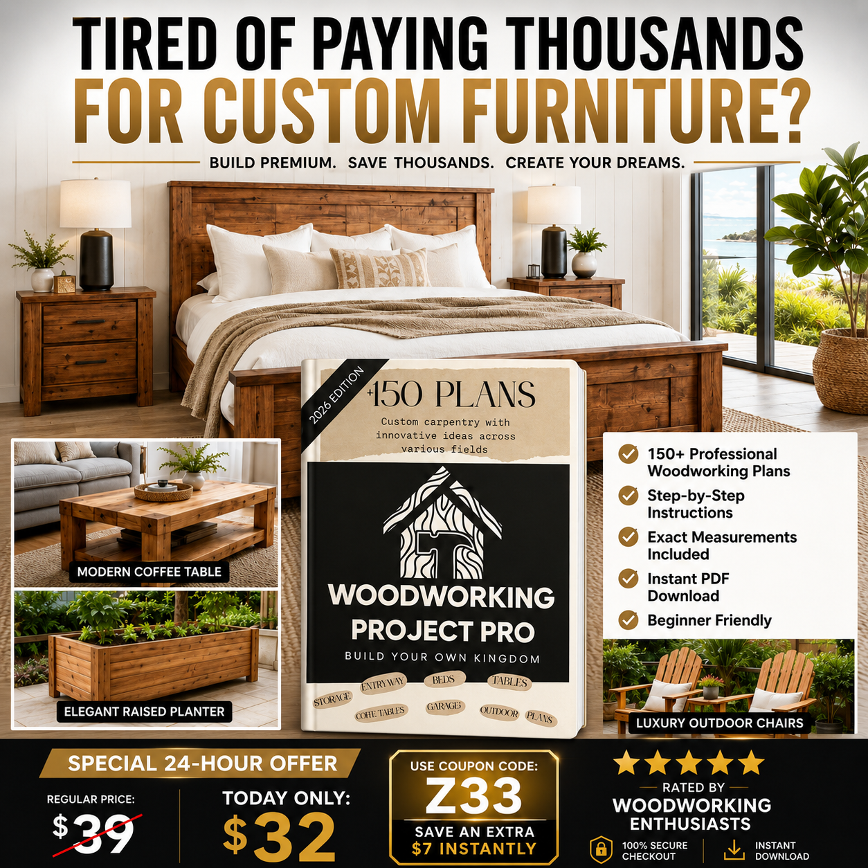 Woodworking project pro Facebook ad from Jun 19, 2026