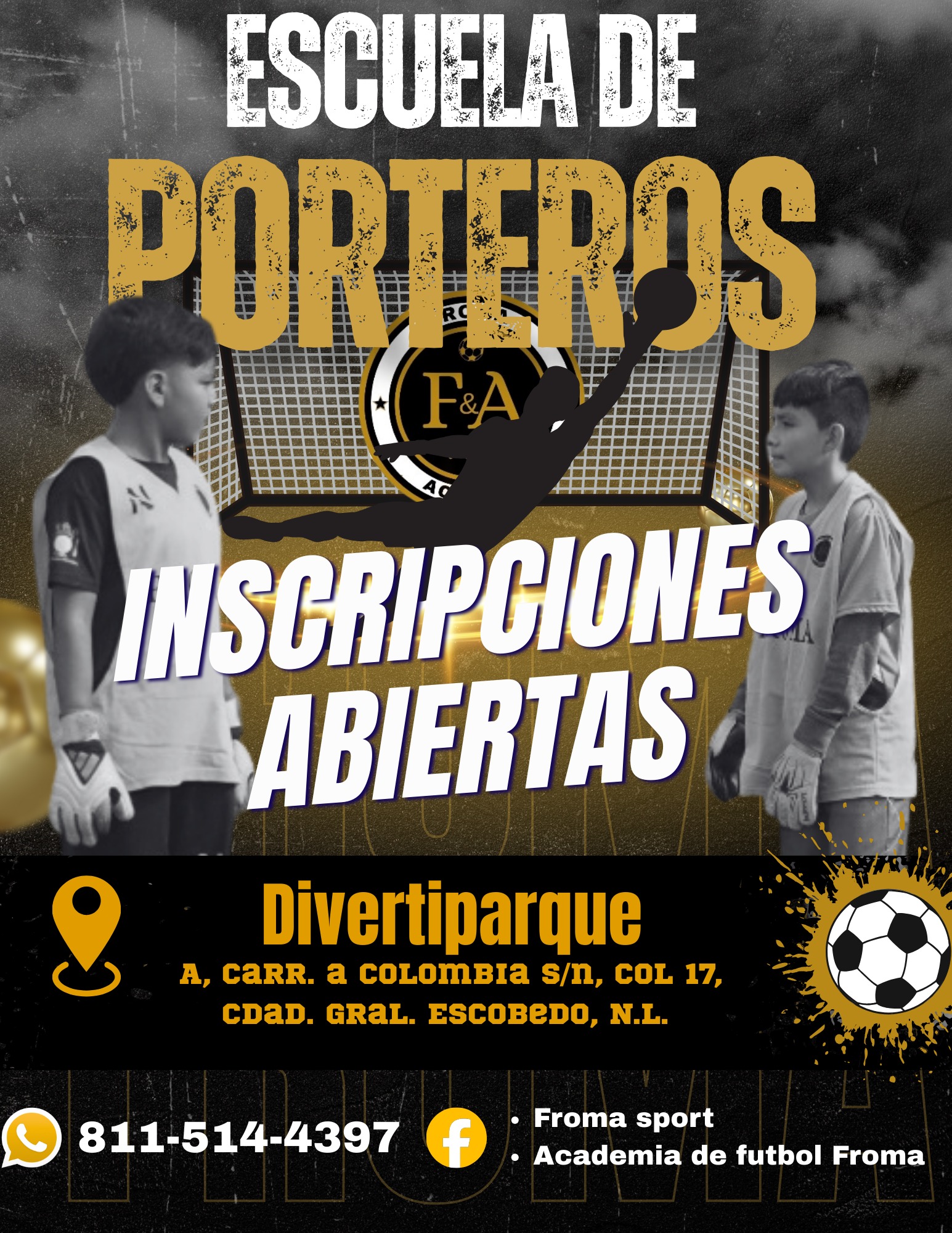 Academia De Futbol FROMA. Facebook ad: ESCUELA DE PORTEROS FROMA
