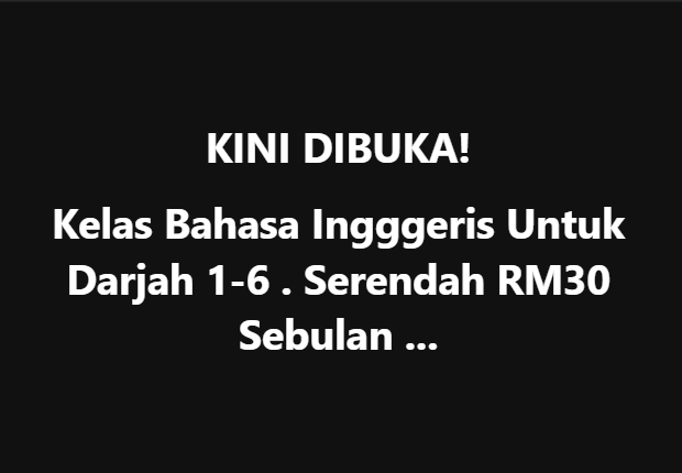 Kelas Bahasa Inggeris Teacher Sharifah Facebook ad
