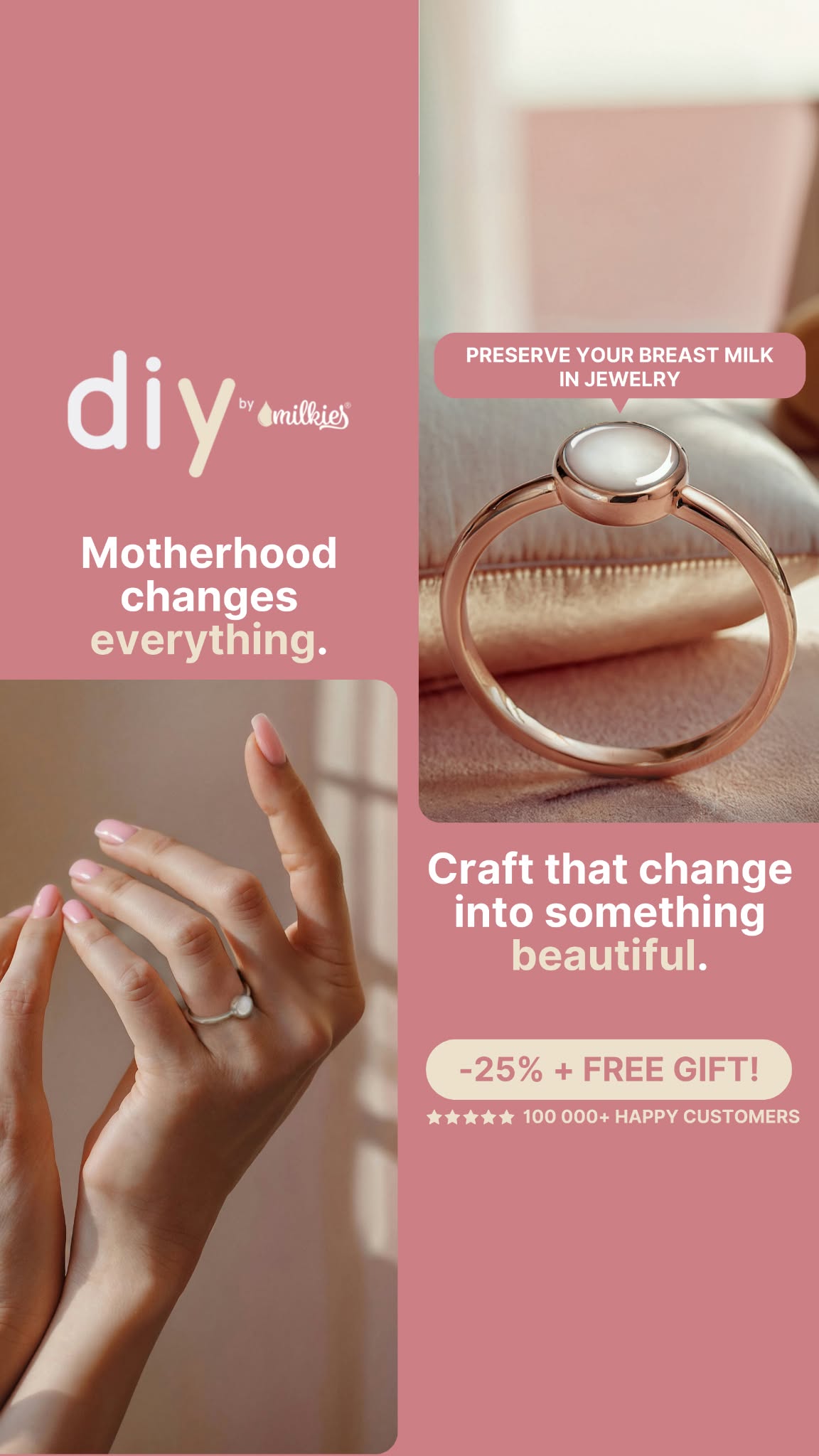 DIY by Milkies Breast Milk Jewelry Kit Facebook ad