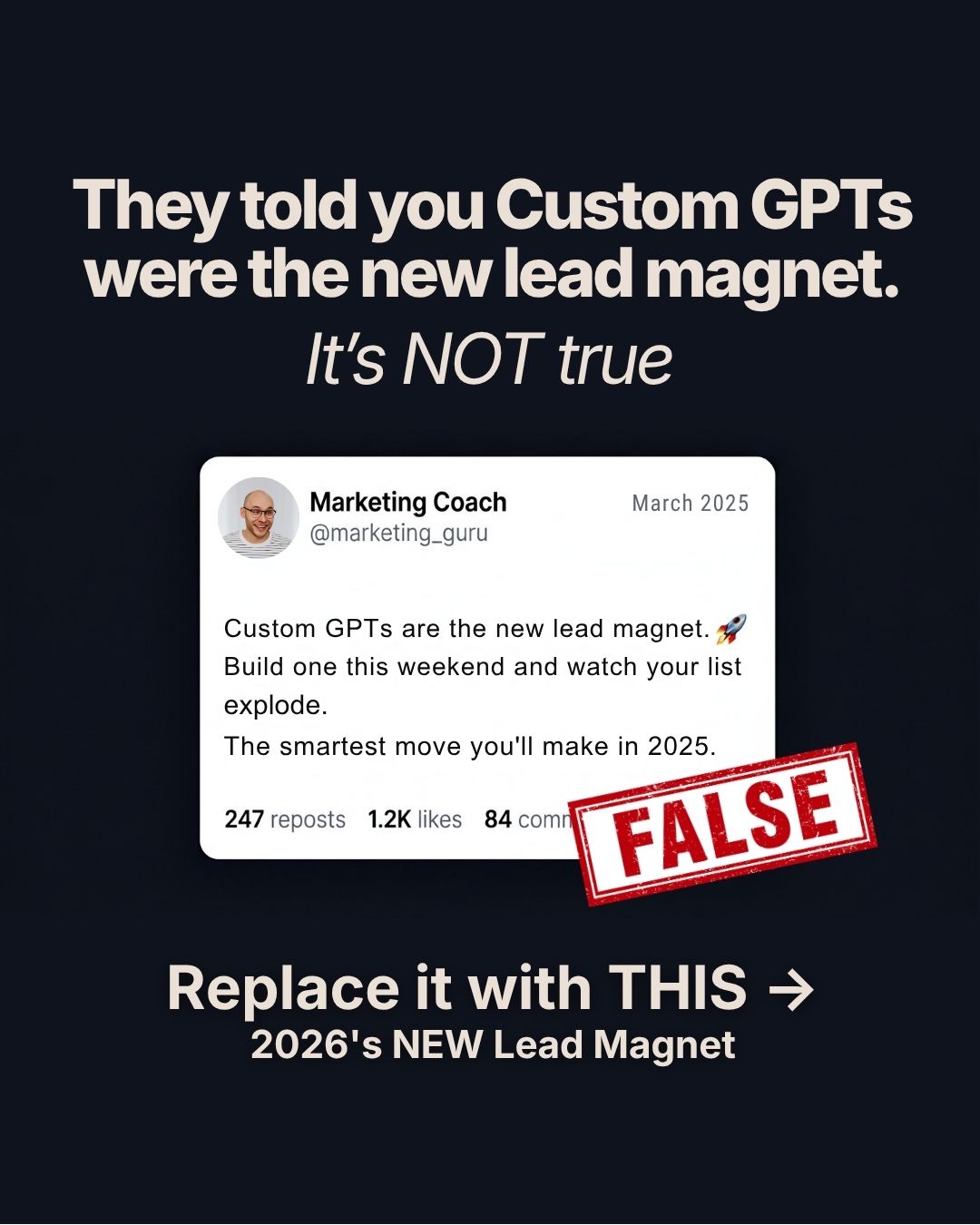 Vessel Business Facebook ad: The Custom GPT Lie