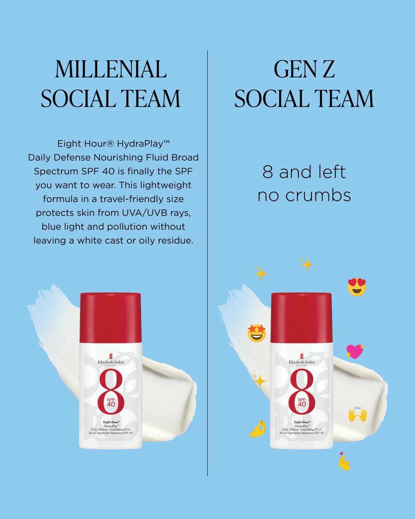 Elizabeth Arden Facebook ad: Eight Hour HydraPlay Regime | Shop Today. Get it Tomorrow…