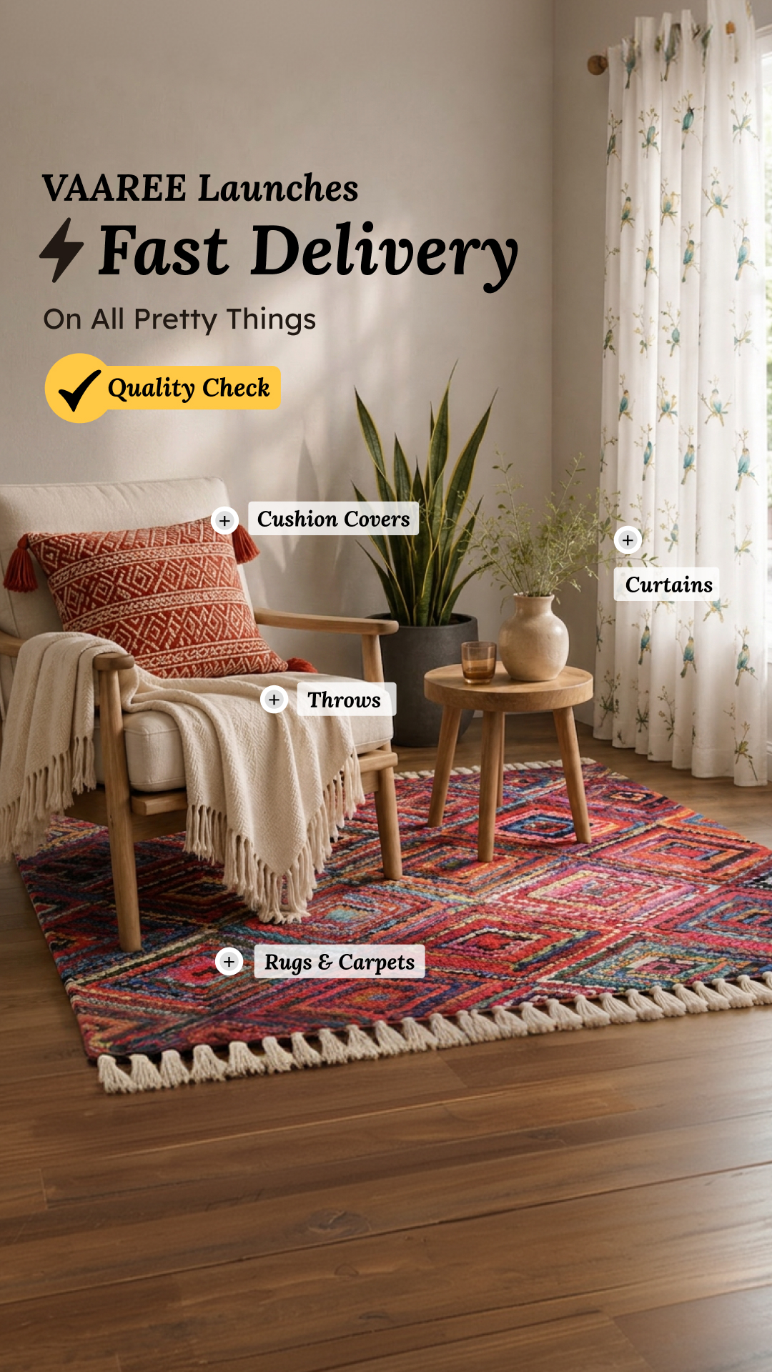 Vaaree Facebook ad: Cozy Up Your Home