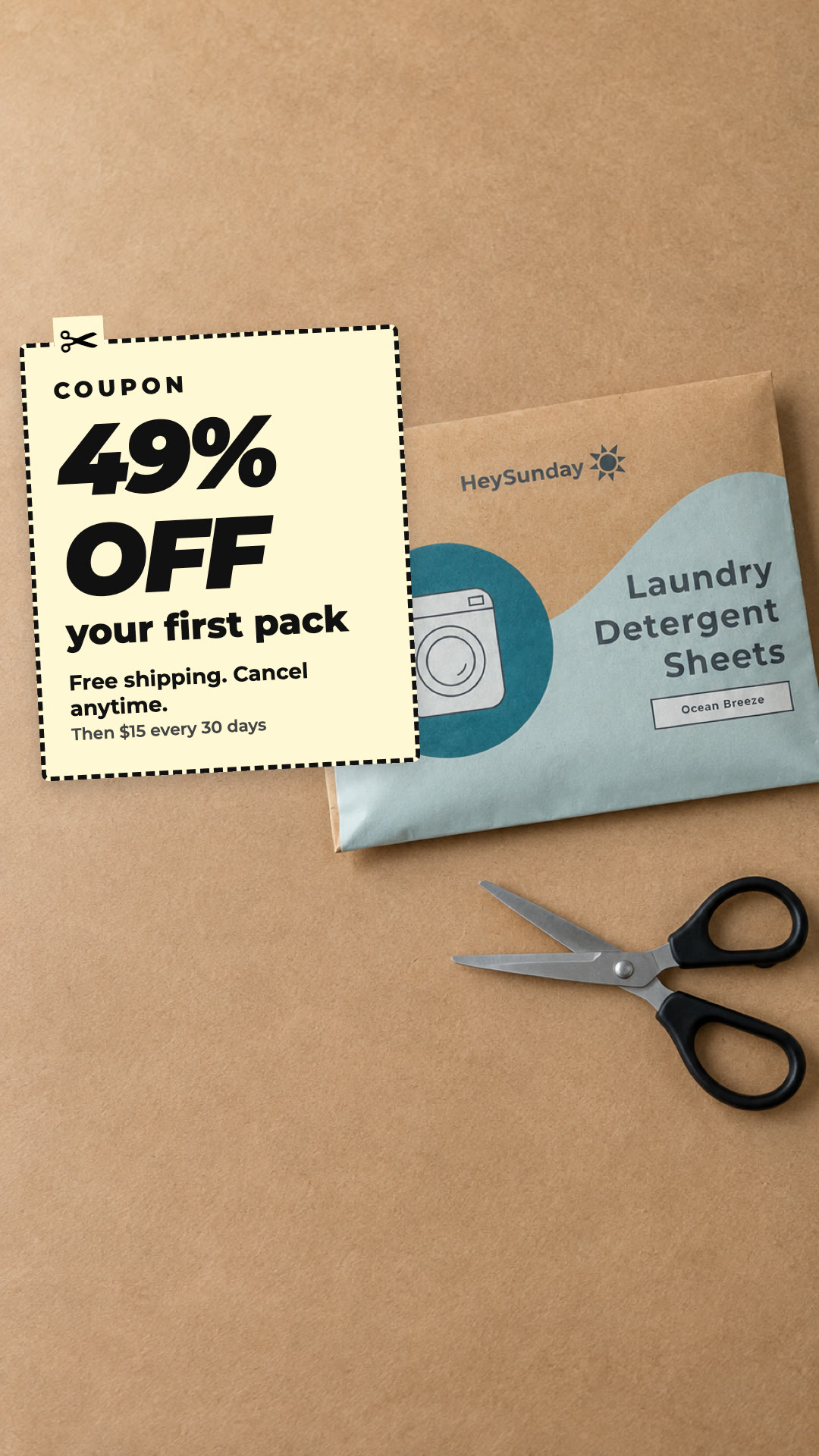 HeySunday Facebook ad: 49% Off Your First Pack