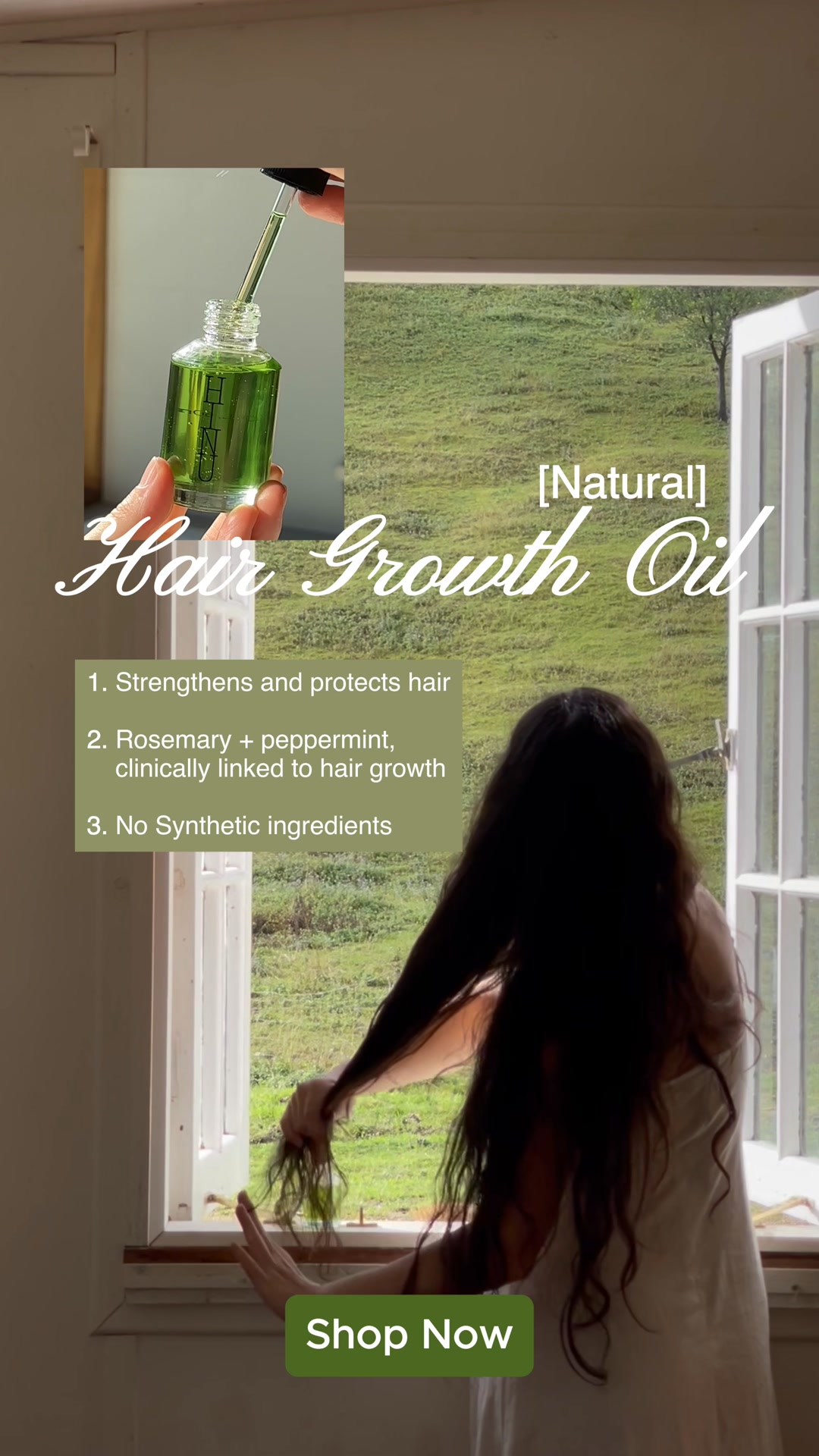 HINU Facebook ad: Ditch syntehtic. Choose natural