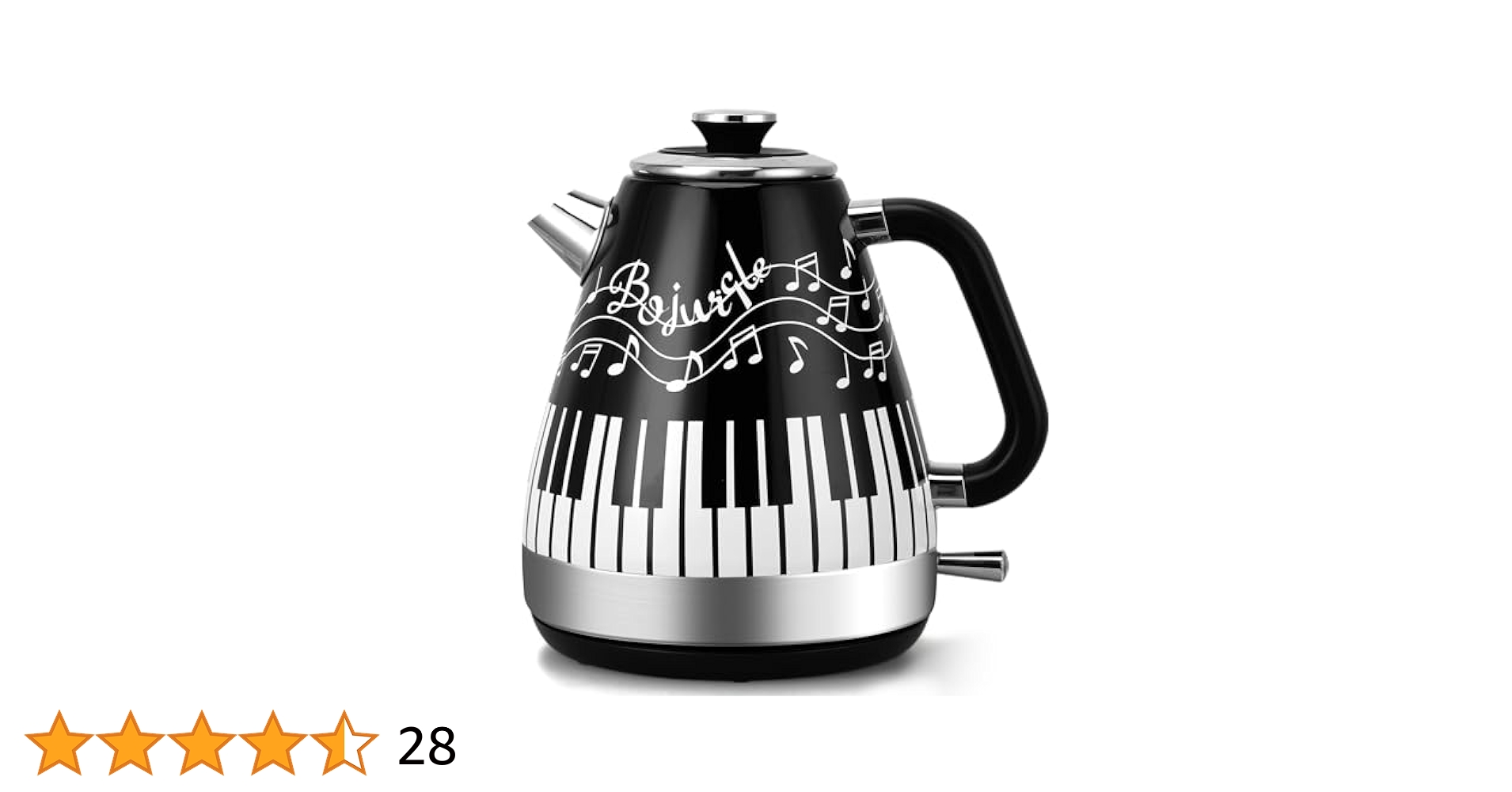 Bojurgle Facebook ad: Artistic Electric Kettle with Hand-Applied Piano Keys and…