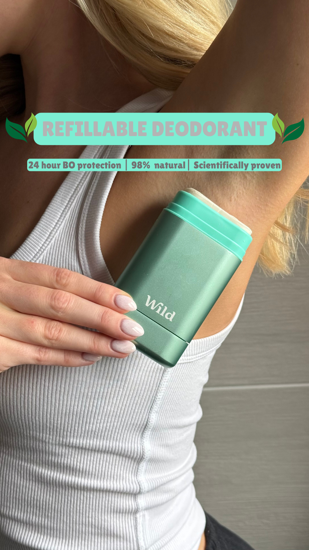 Wild Facebook ad: Wild deodorant, effective and natural