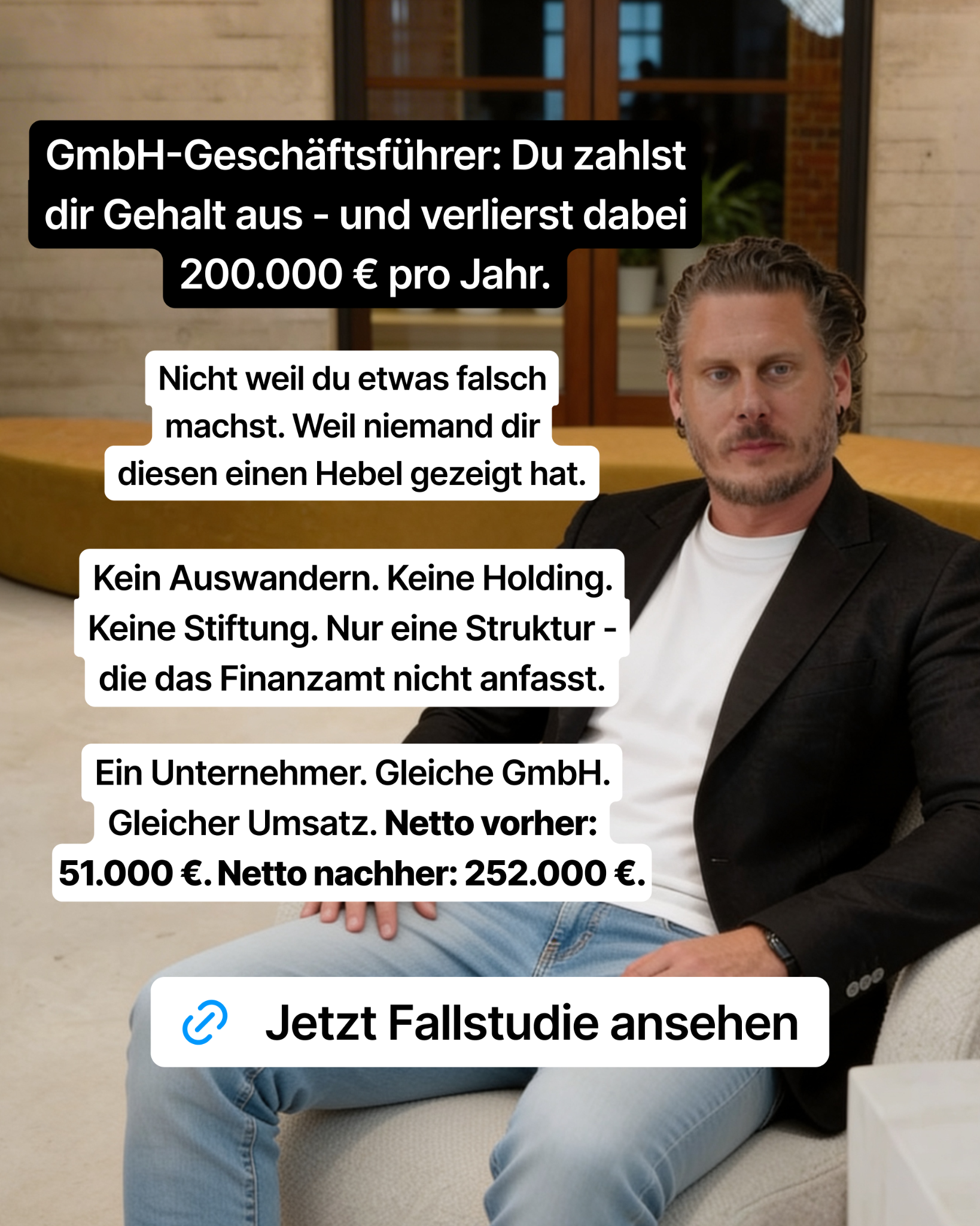 Marvin Großkrueger Facebook ad: Finde heraus, wie viel Steuer du legal sparen könntest